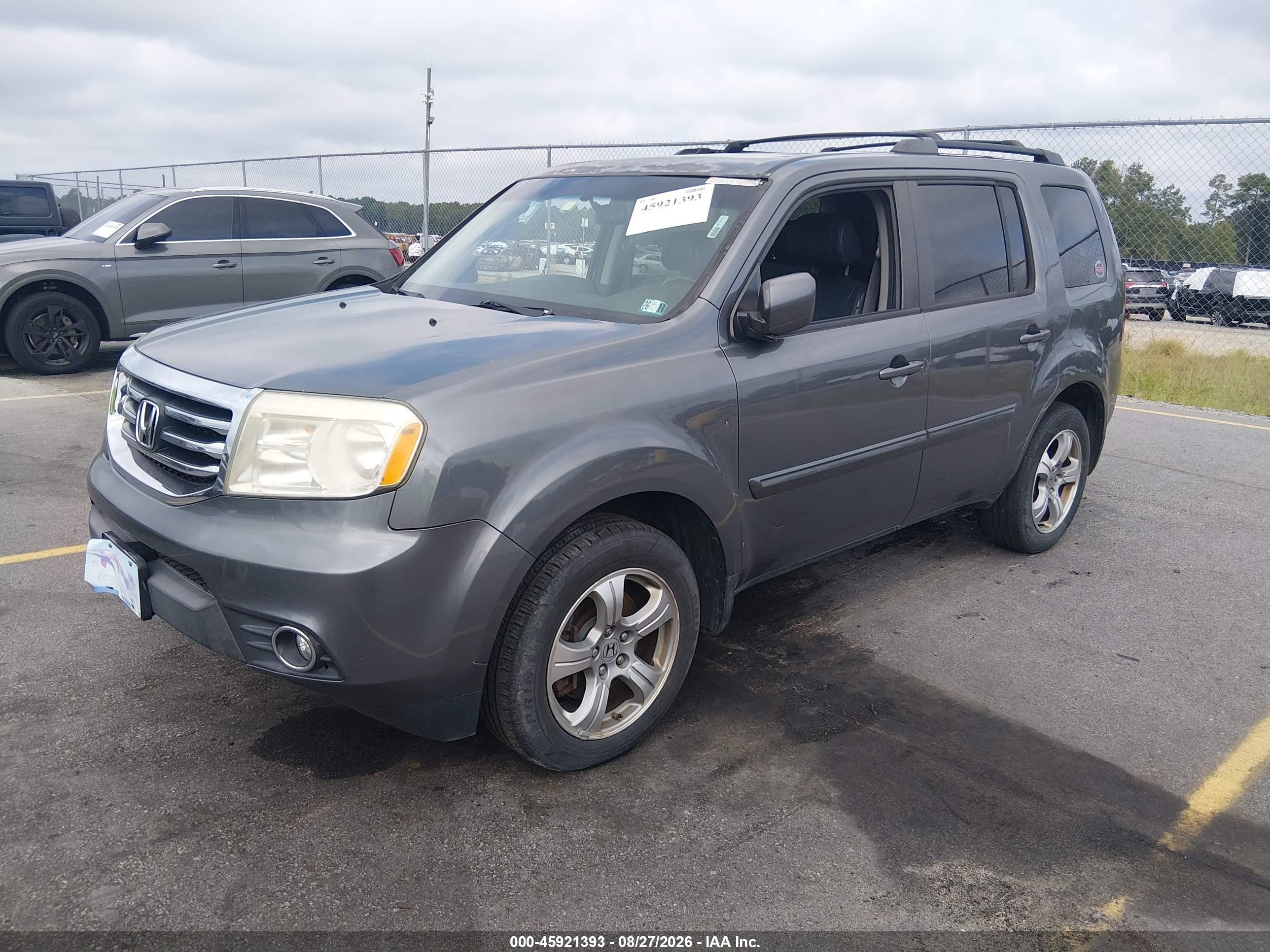 2013 Honda Pilot Ex-l Gray vin: 5FNYF4H52DB054142