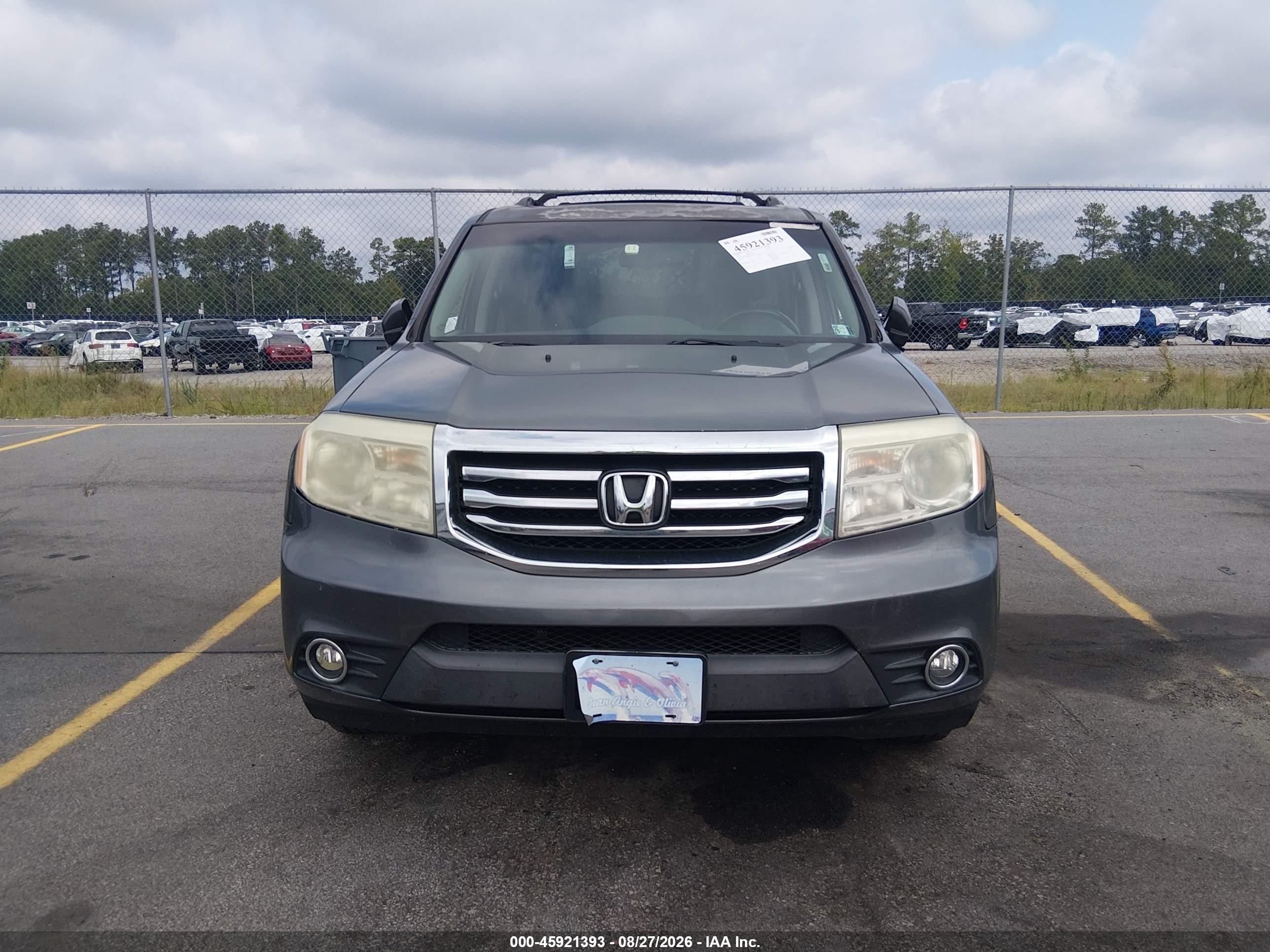 2013 Honda Pilot Ex-l Gray vin: 5FNYF4H52DB054142