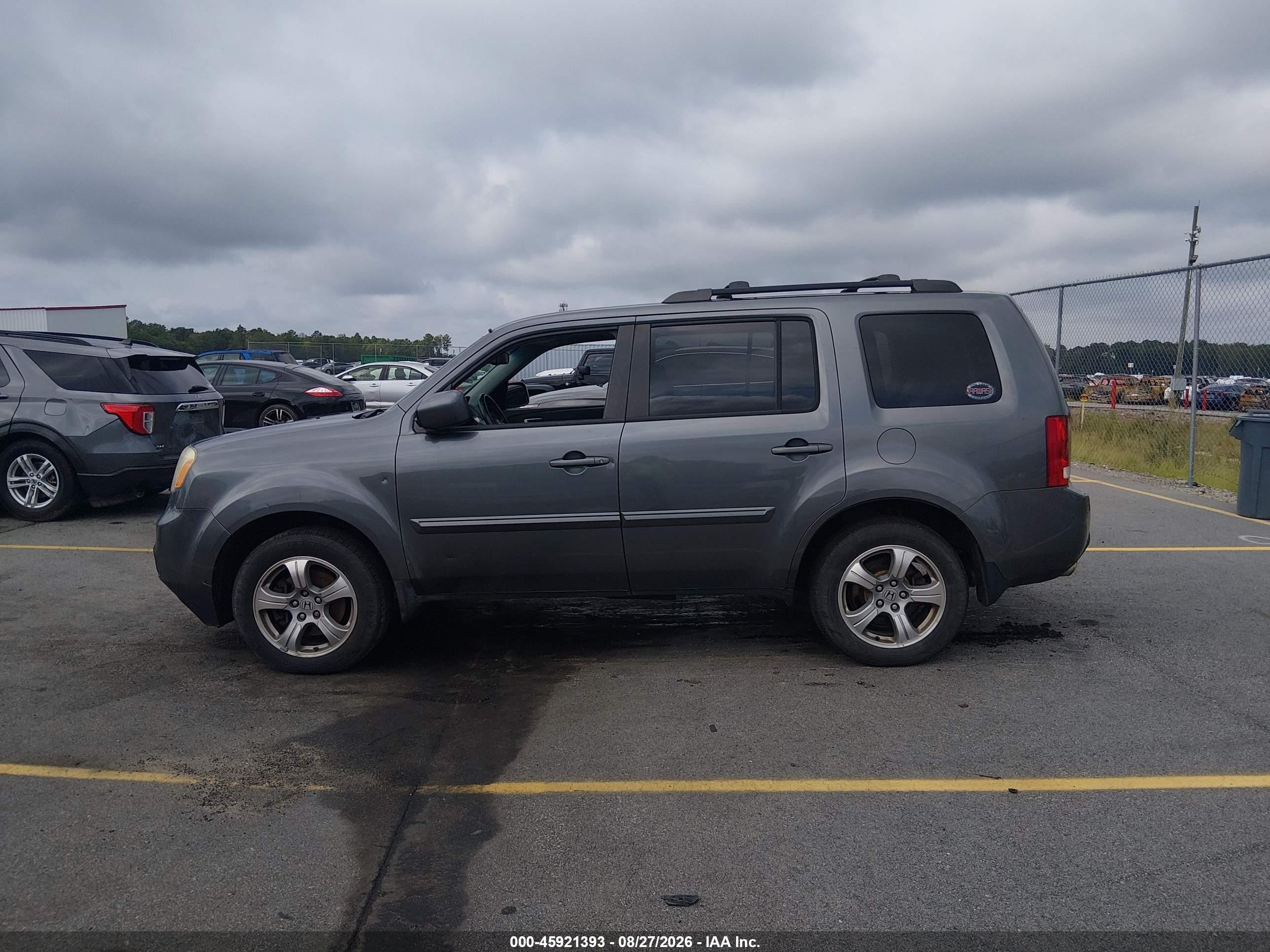 2013 Honda Pilot Ex-l Gray vin: 5FNYF4H52DB054142