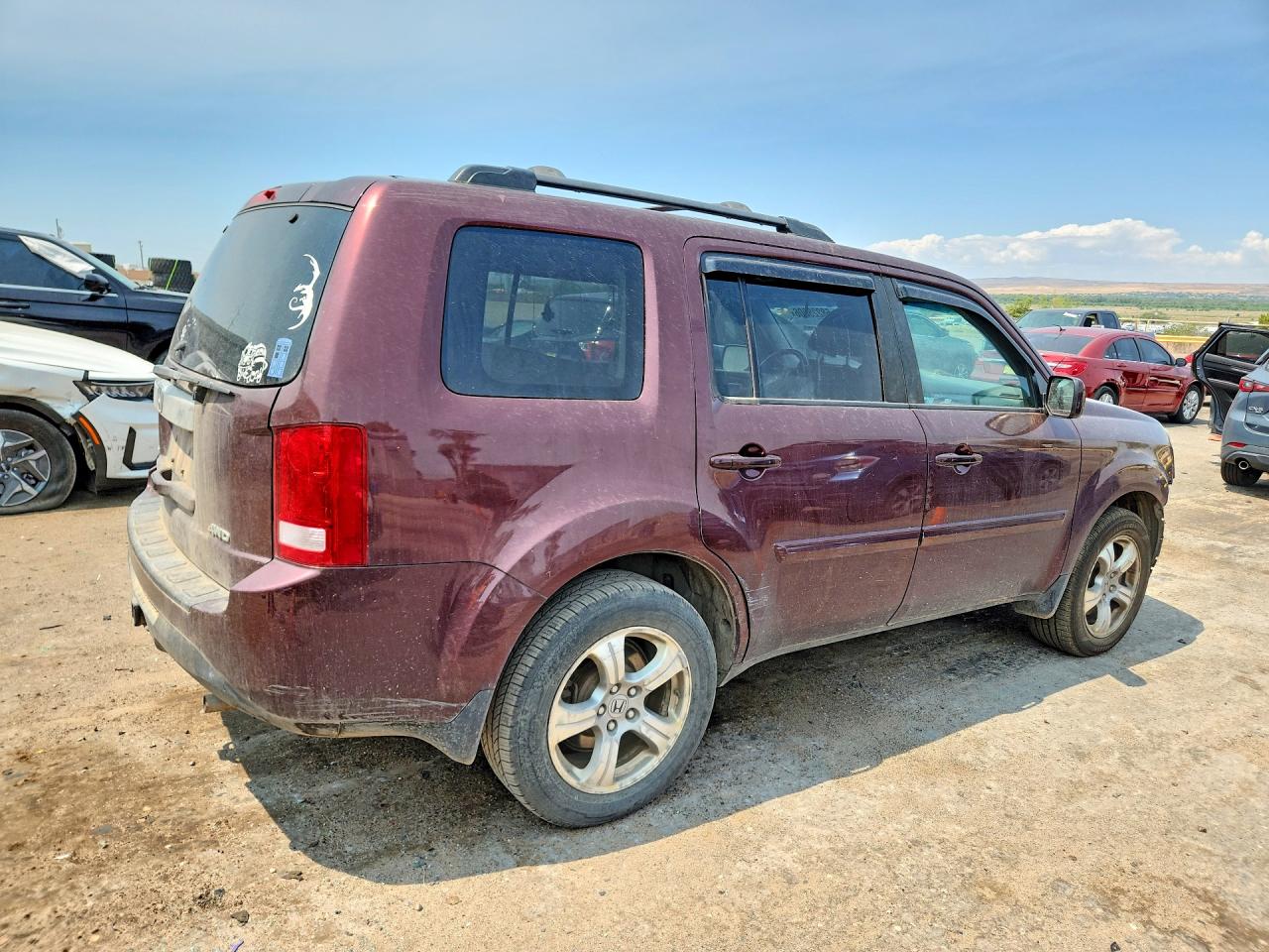 2013 Honda Pilot Exl Burgundy vin: 5FNYF4H52DB067683