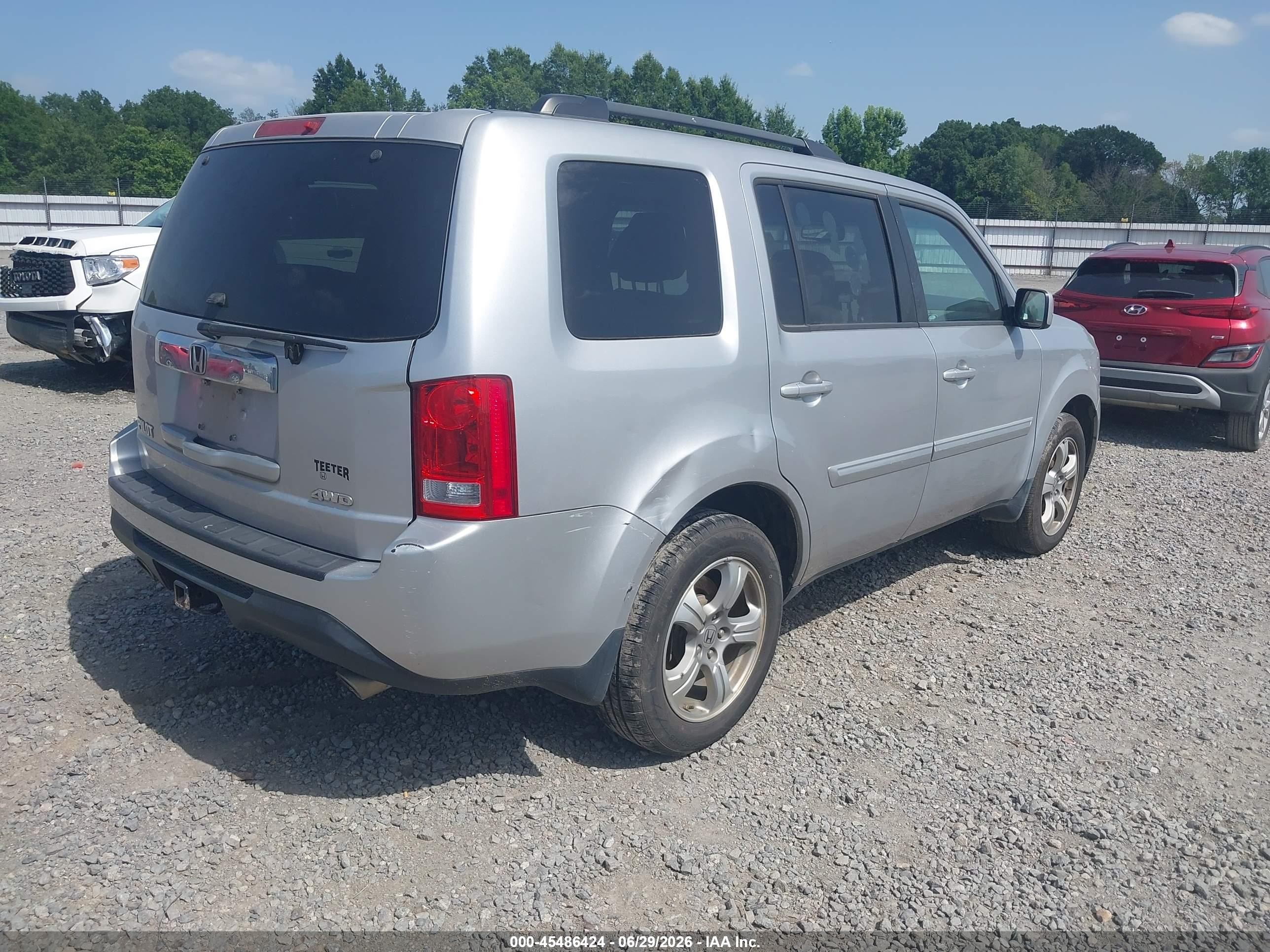 2013 Honda Pilot Ex-l Silver vin: 5FNYF4H52DB076254