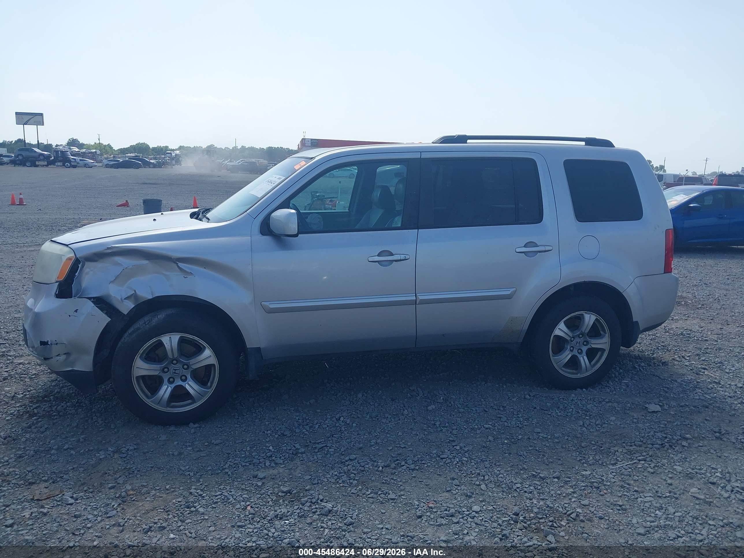 2013 Honda Pilot Ex-l Silver vin: 5FNYF4H52DB076254