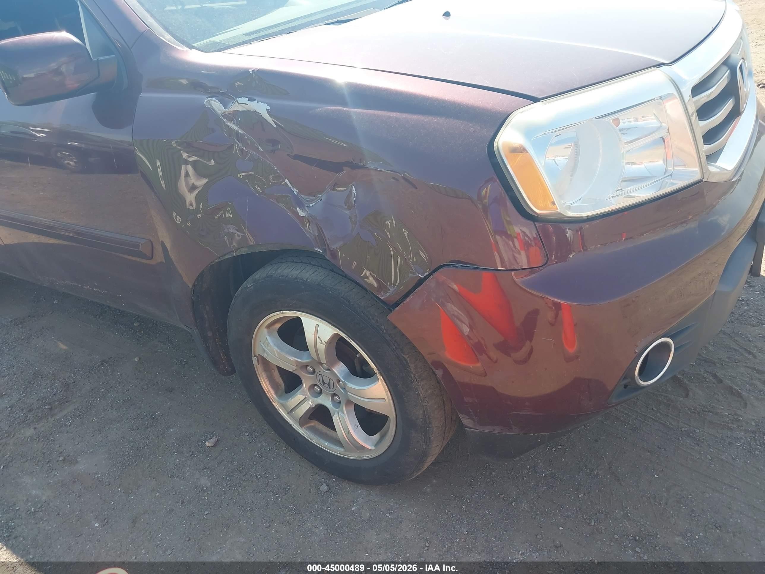 2013 Honda Pilot Ex-l Темно-бордовый vin: 5FNYF4H52DB078201