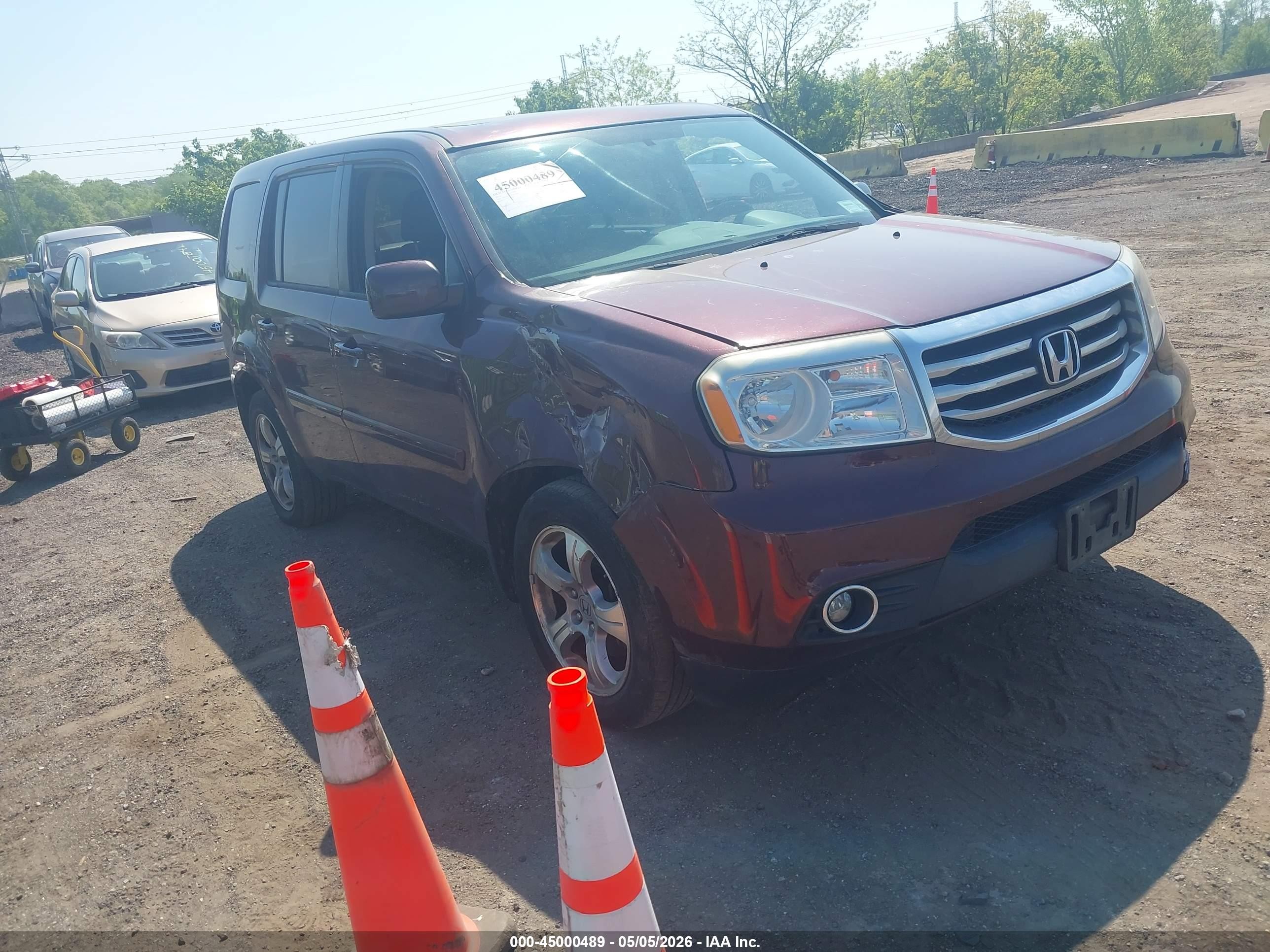 2013 Honda Pilot Ex-l Темно-бордовый vin: 5FNYF4H52DB078201