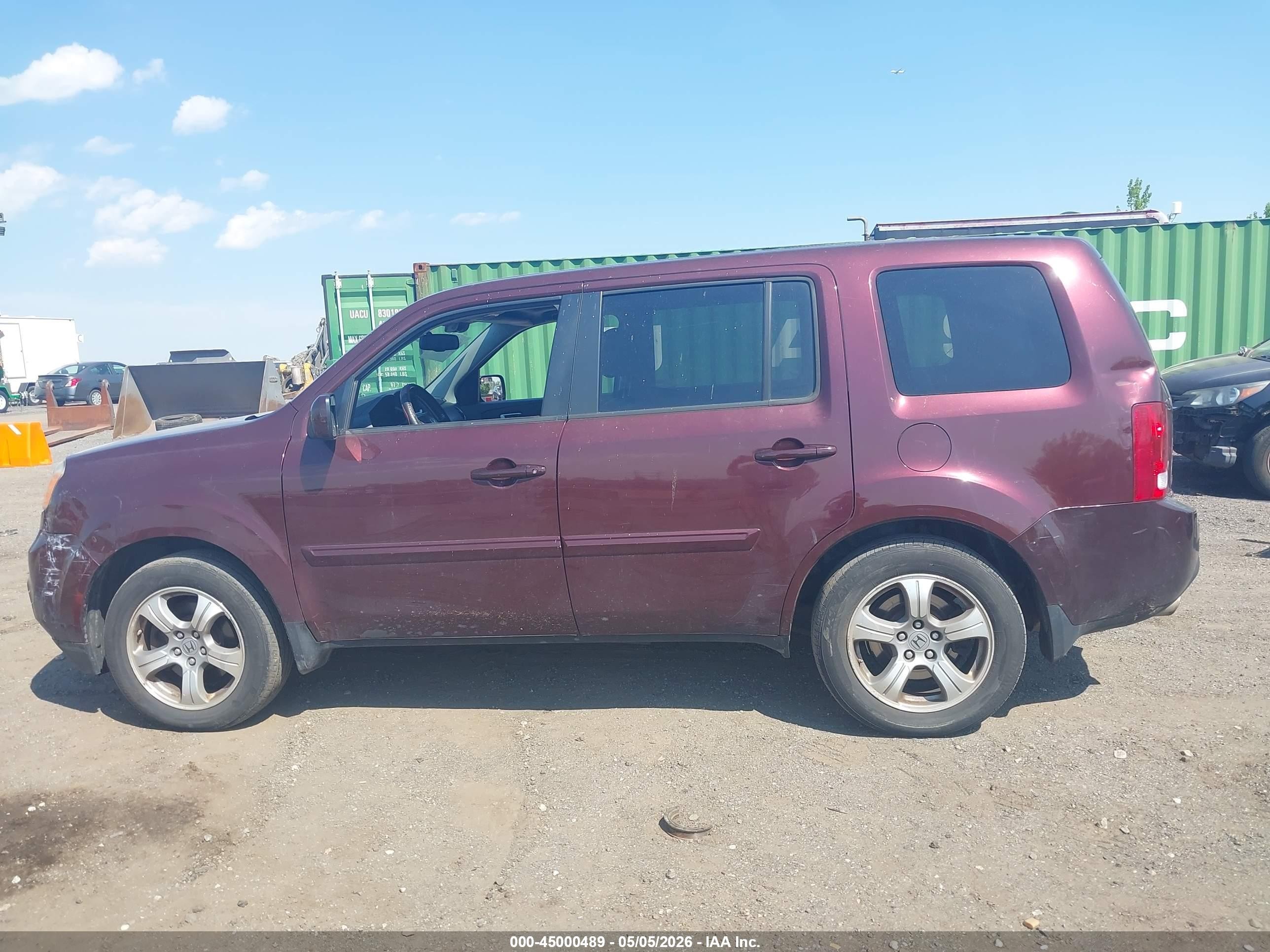 2013 Honda Pilot Ex-l Темно-бордовый vin: 5FNYF4H52DB078201