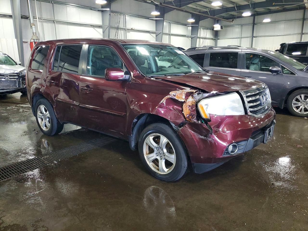 2013 Honda Pilot Exl Burgundy vin: 5FNYF4H52DB083270