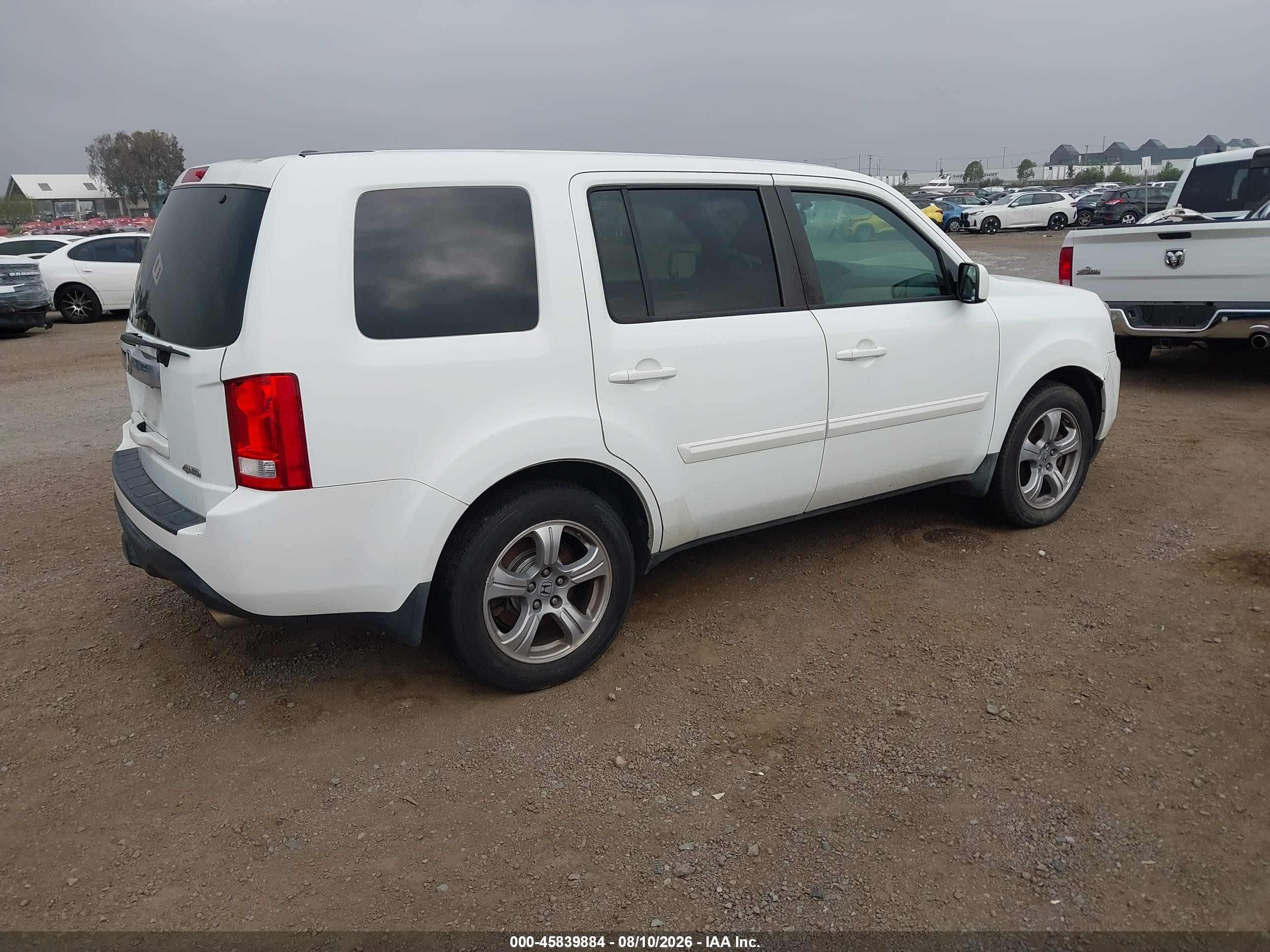 2014 Honda Pilot Ex-l White vin: 5FNYF4H52EB012071