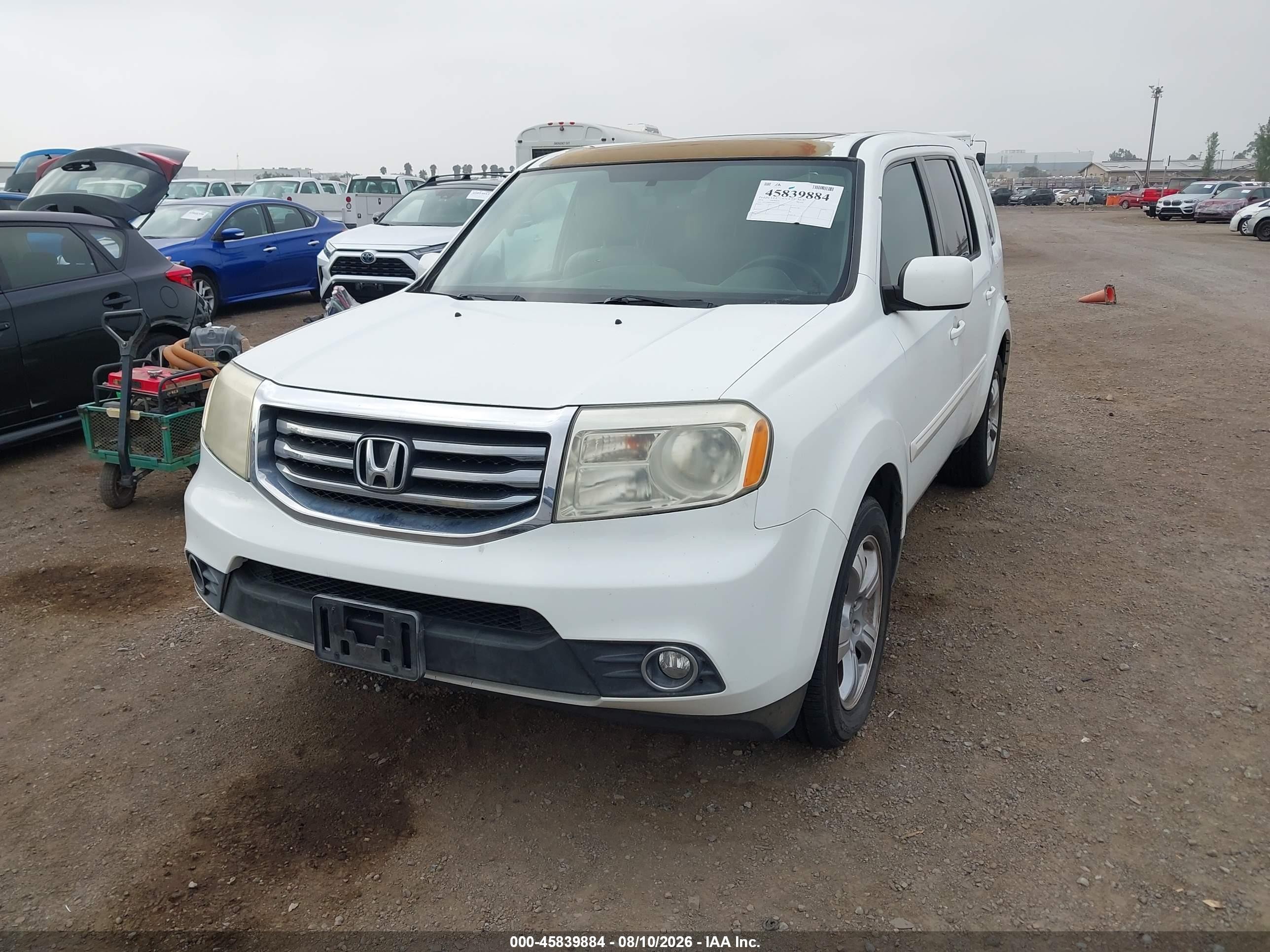 2014 Honda Pilot Ex-l White vin: 5FNYF4H52EB012071