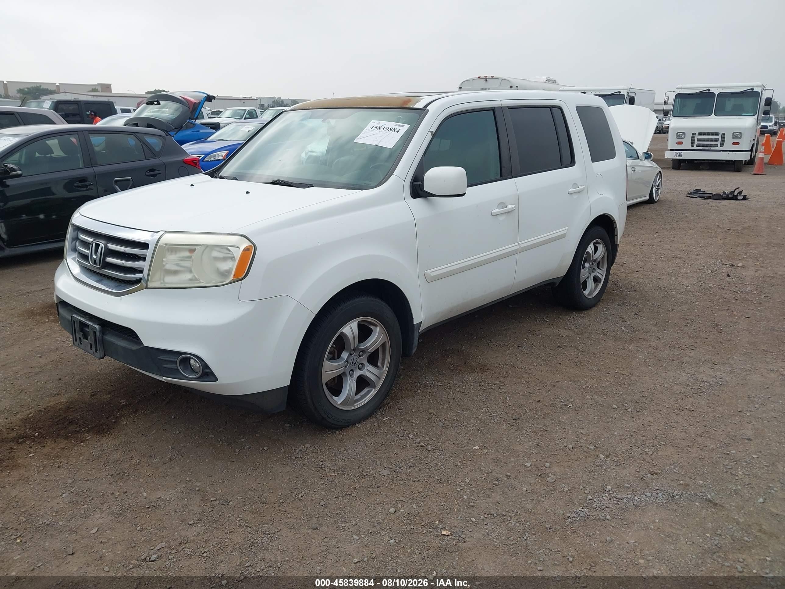 2014 Honda Pilot Ex-l White vin: 5FNYF4H52EB012071