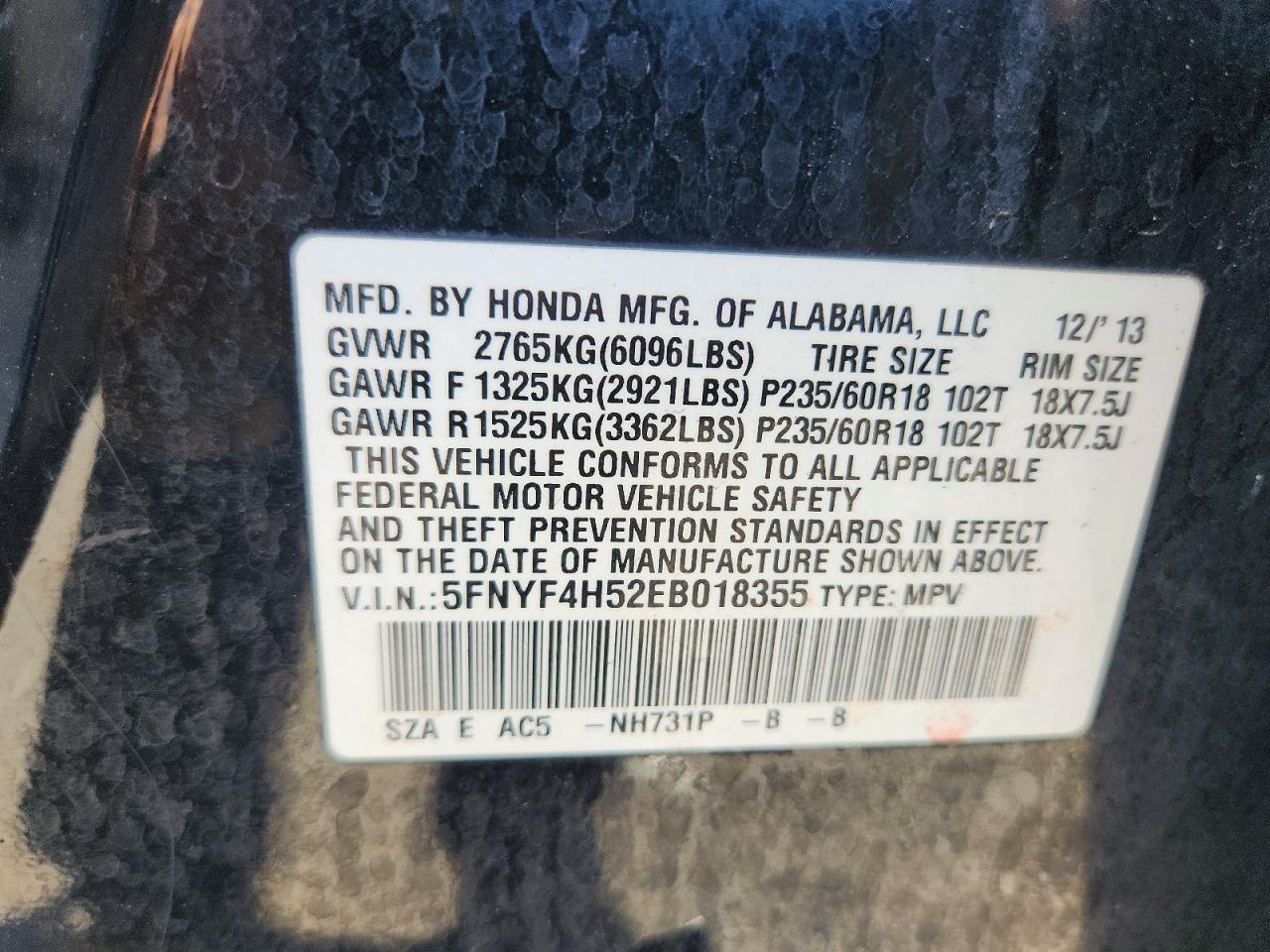 2014 Honda Pilot Exl Black vin: 5FNYF4H52EB018355