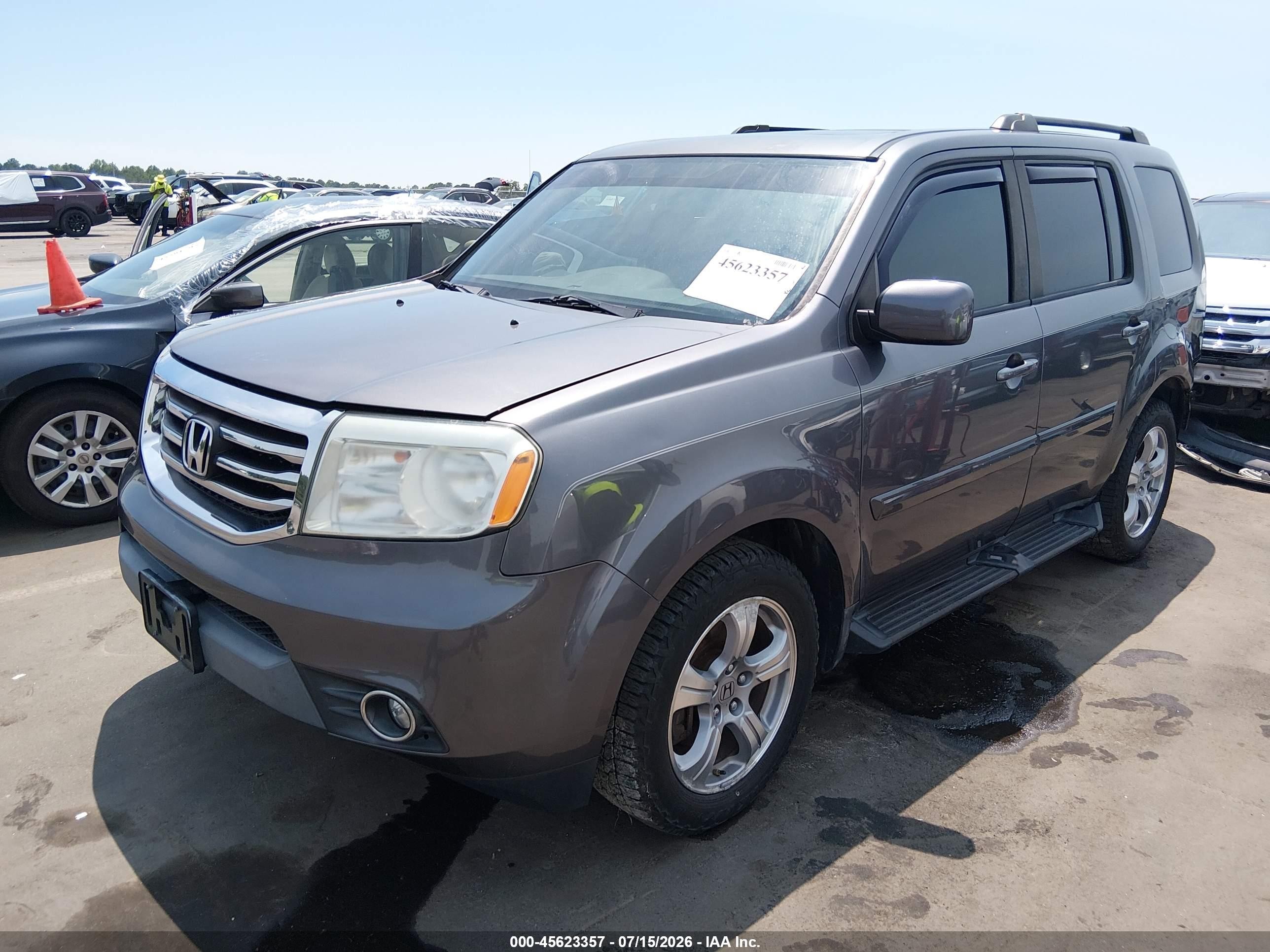 2014 Honda Pilot Ex-l Gray vin: 5FNYF4H52EB024298