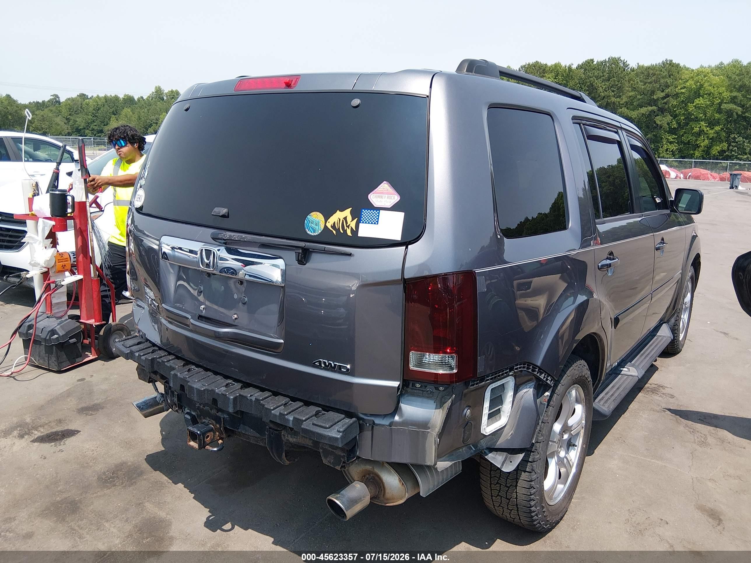 2014 Honda Pilot Ex-l Gray vin: 5FNYF4H52EB024298