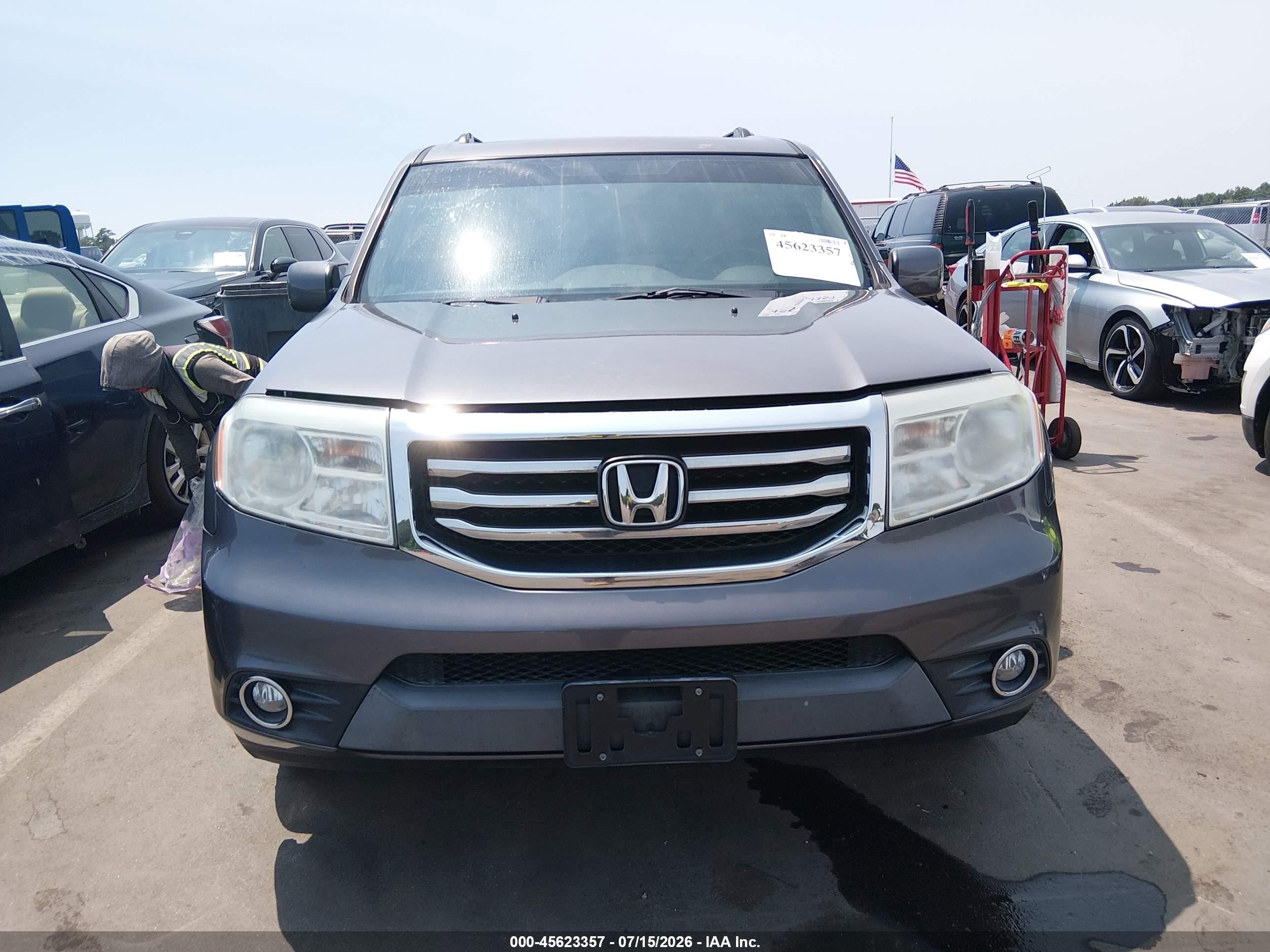 2014 Honda Pilot Ex-l Gray vin: 5FNYF4H52EB024298