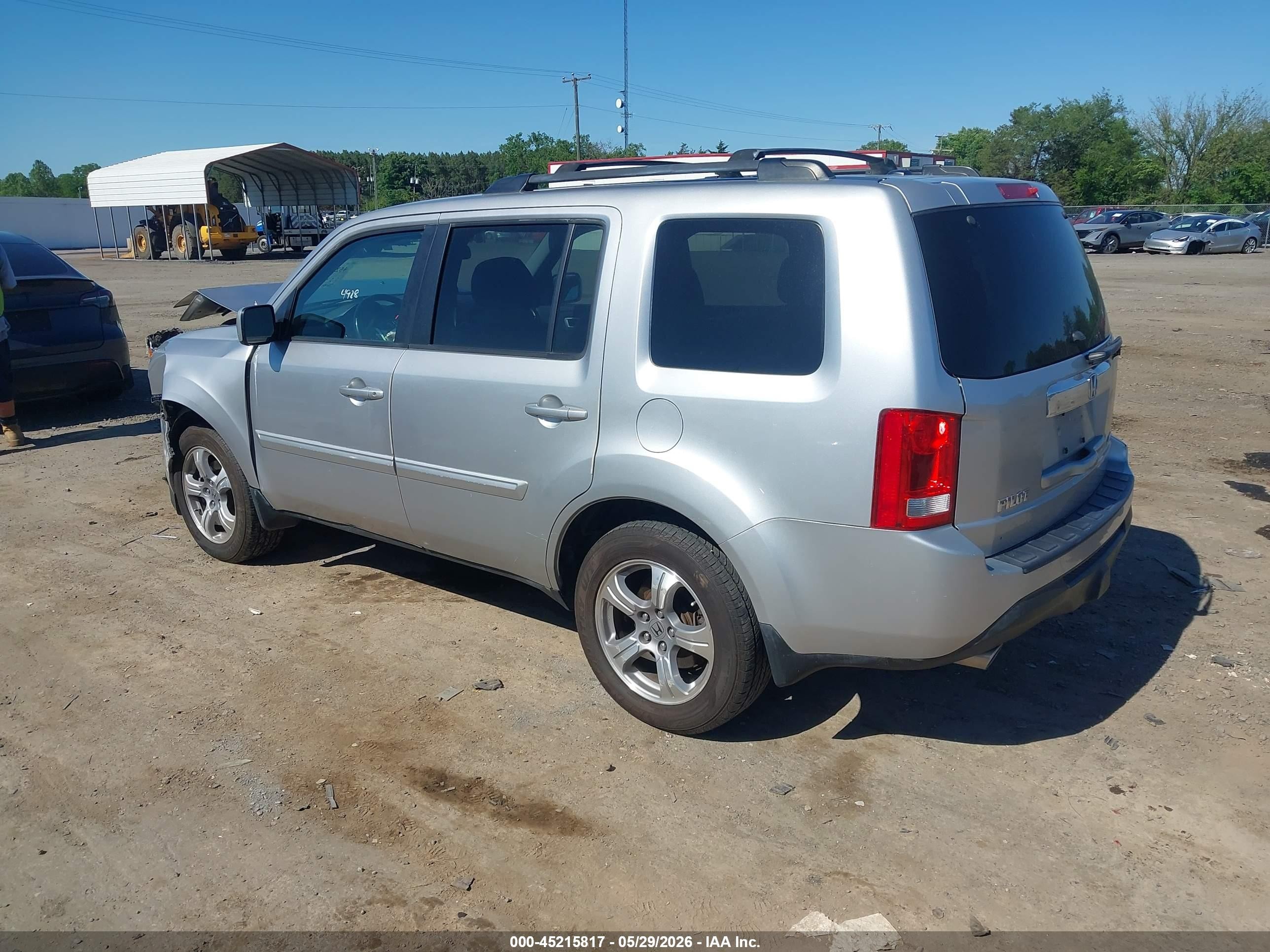 2014 Honda Pilot Ex-l Silver vin: 5FNYF4H52EB027895