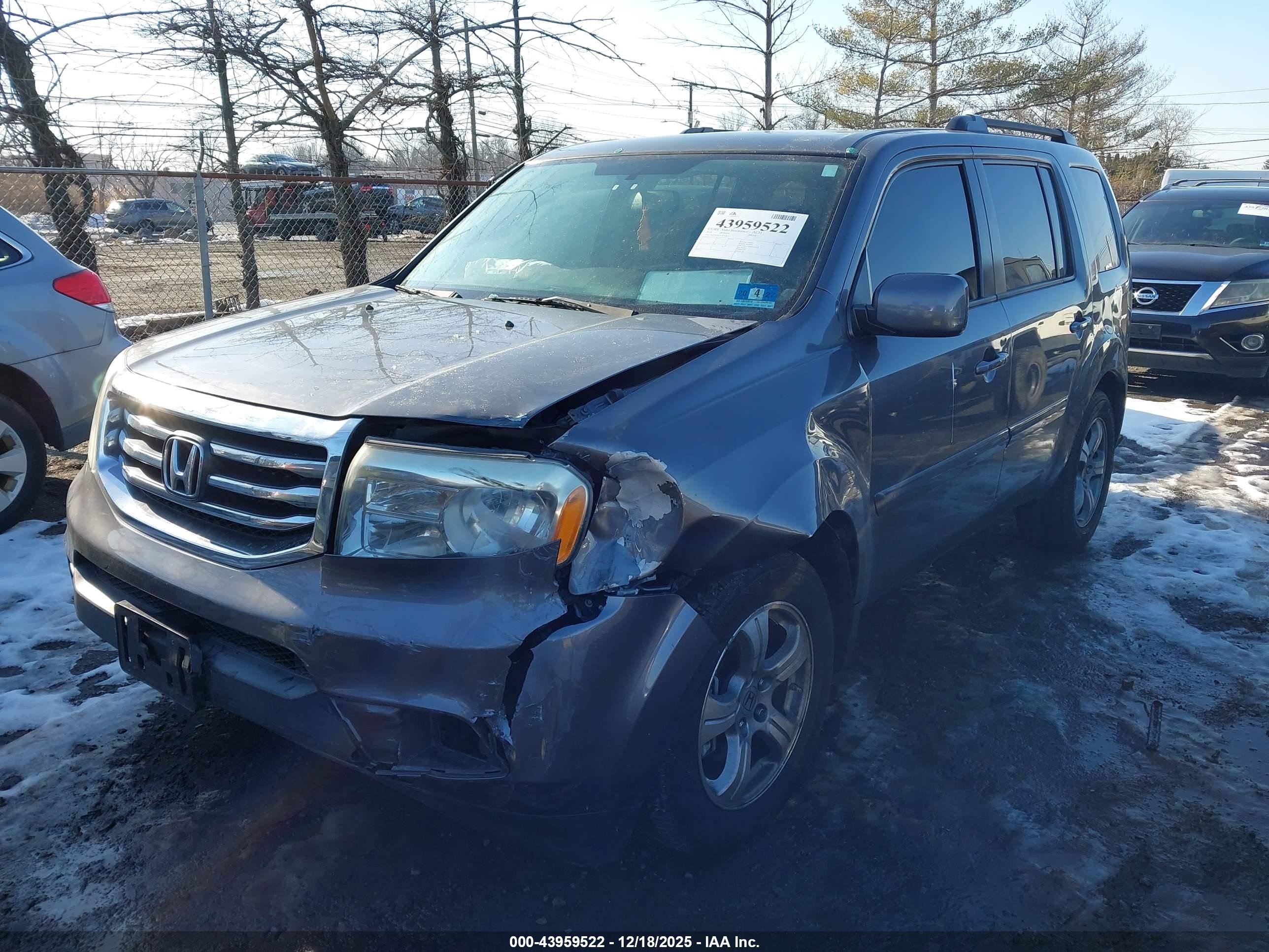 2014 Honda Pilot Ex-l Gray vin: 5FNYF4H52EB033857