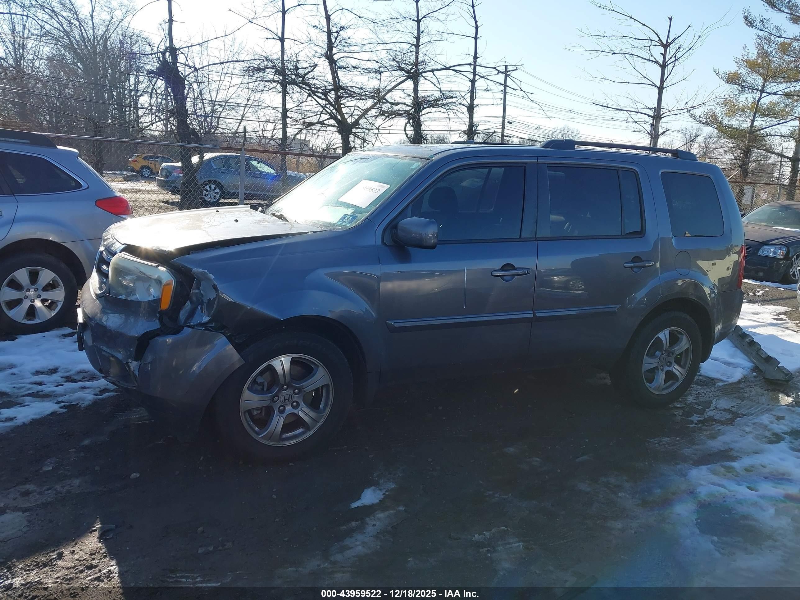 2014 Honda Pilot Ex-l Gray vin: 5FNYF4H52EB033857