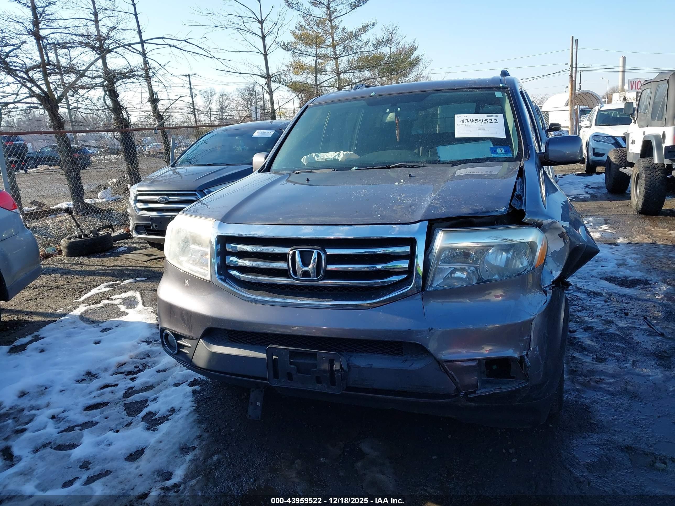 2014 Honda Pilot Ex-l Gray vin: 5FNYF4H52EB033857