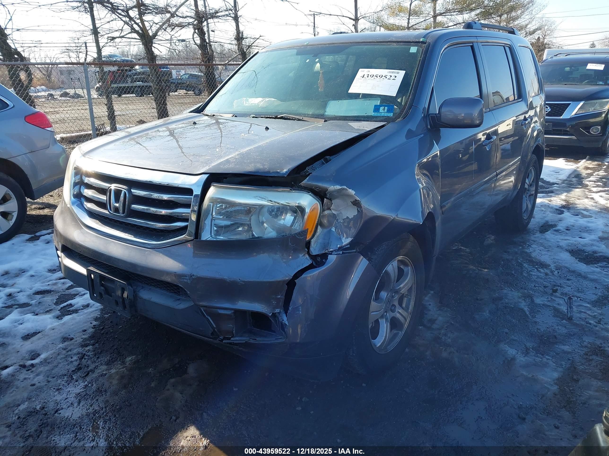 2014 Honda Pilot Ex-l Gray vin: 5FNYF4H52EB033857