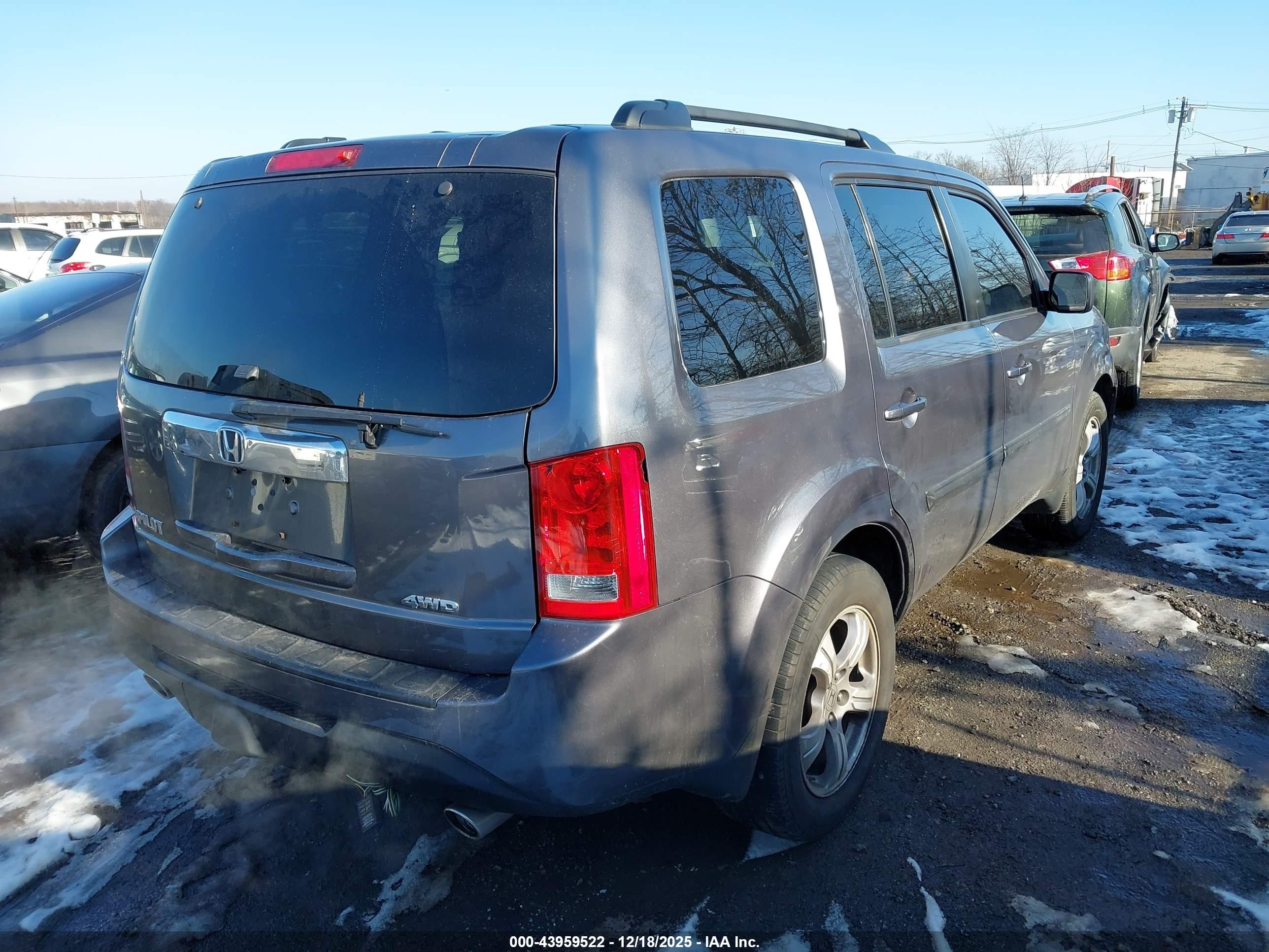 2014 Honda Pilot Ex-l Gray vin: 5FNYF4H52EB033857