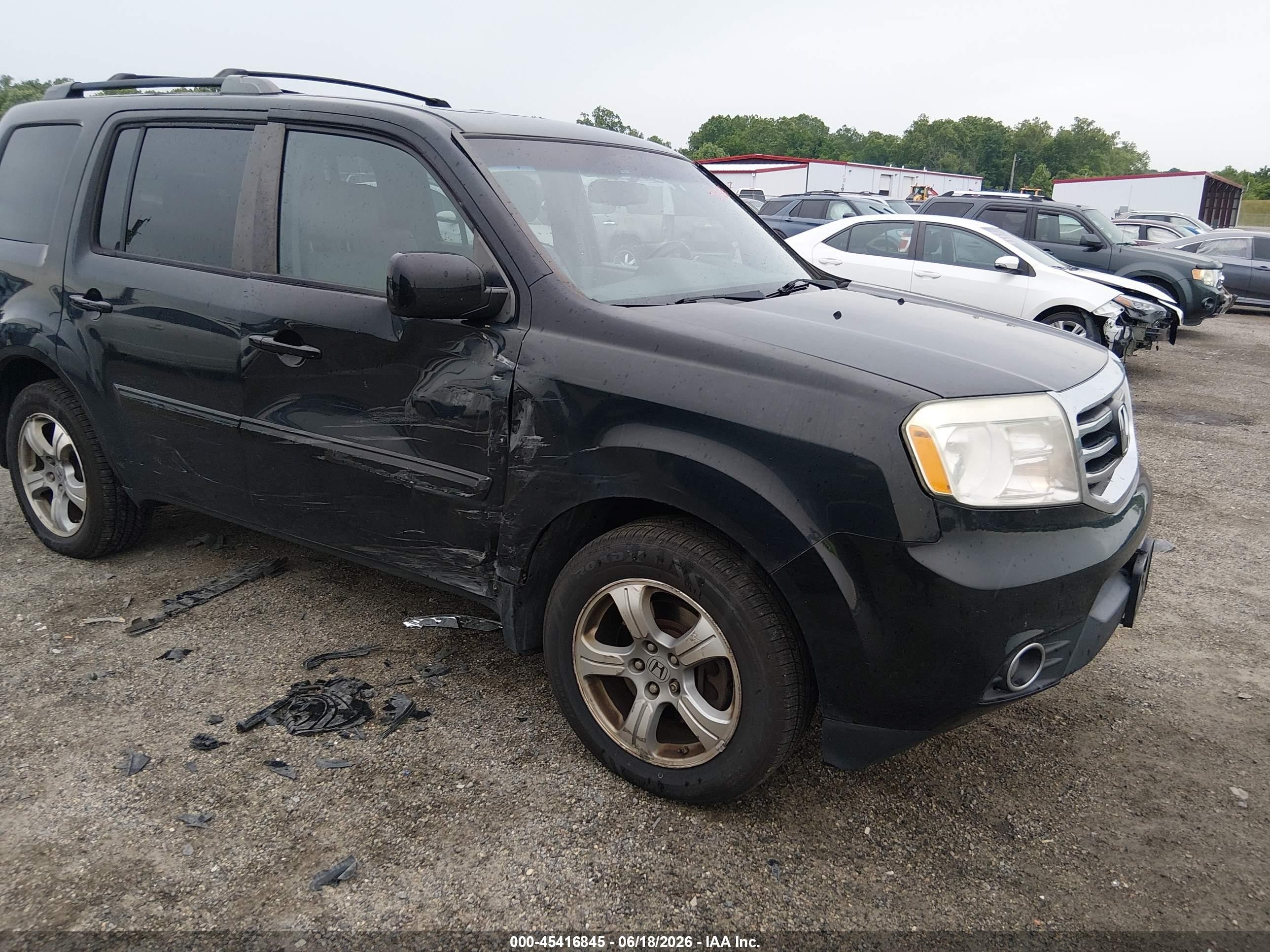 2014 Honda Pilot Ex-l Blue vin: 5FNYF4H52EB053087