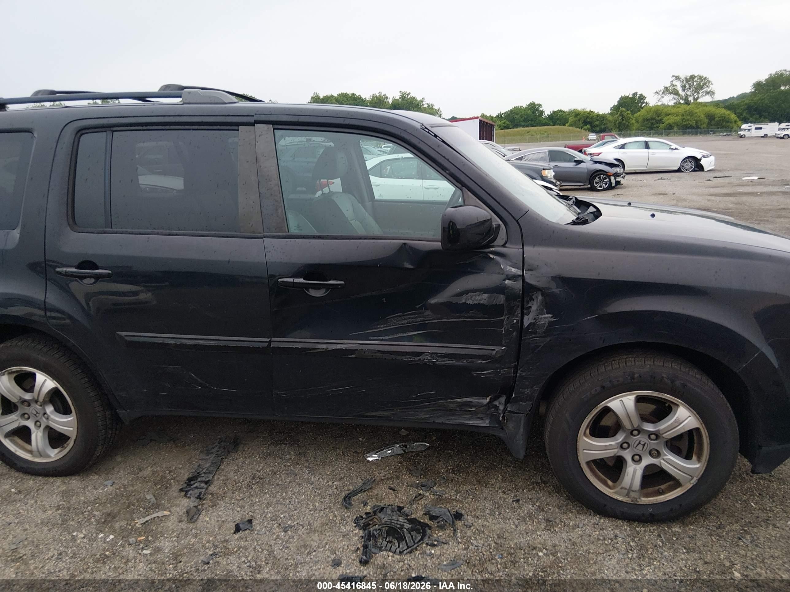 2014 Honda Pilot Ex-l Blue vin: 5FNYF4H52EB053087