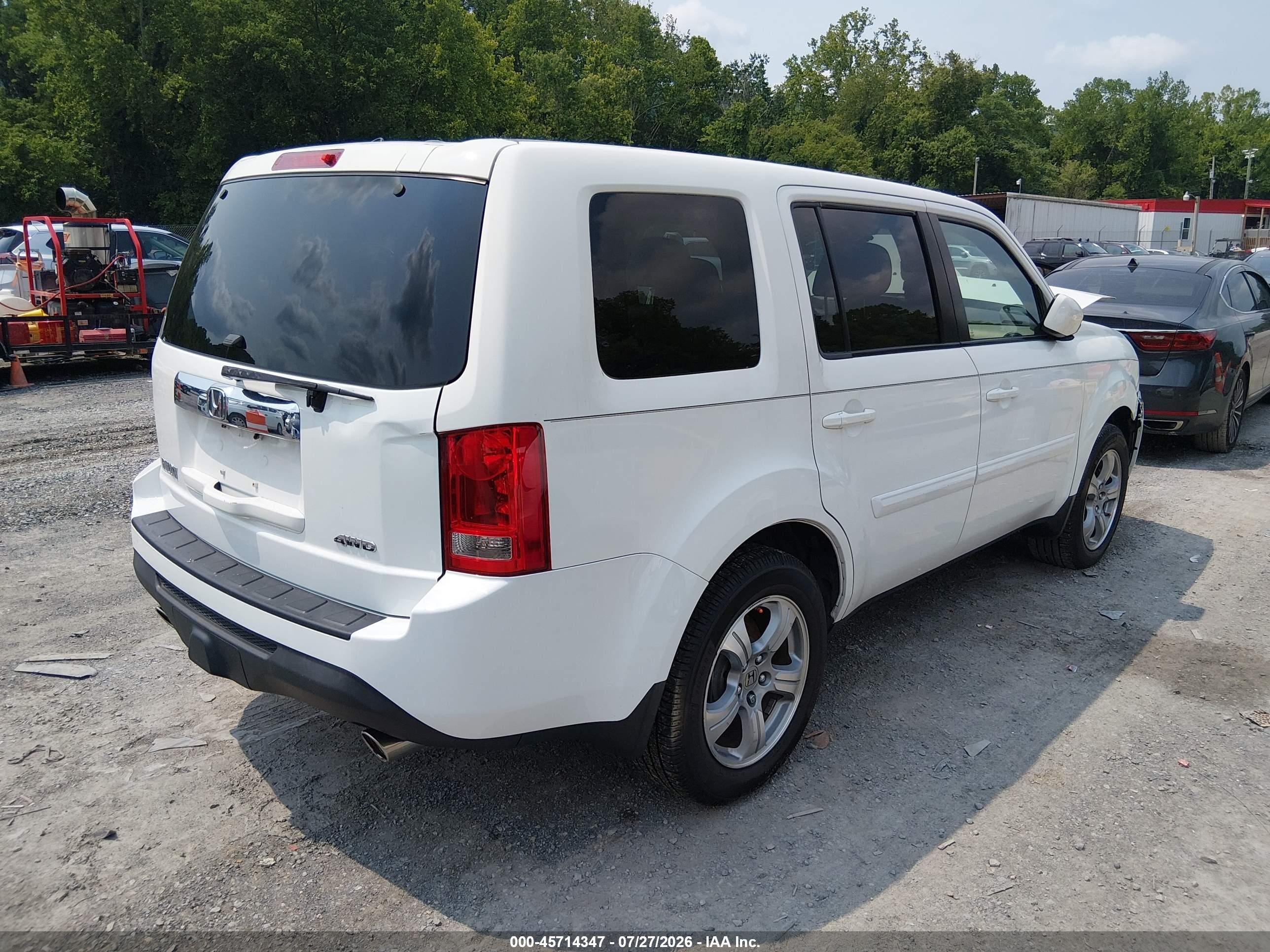 2015 Honda Pilot Ex-l White vin: 5FNYF4H52FB009740