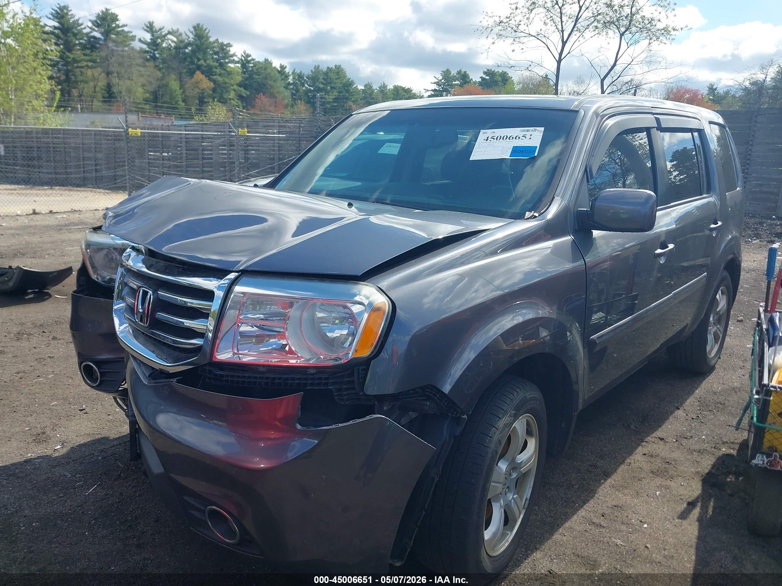 2015 Honda Pilot Ex-l Gray vin: 5FNYF4H52FB010709