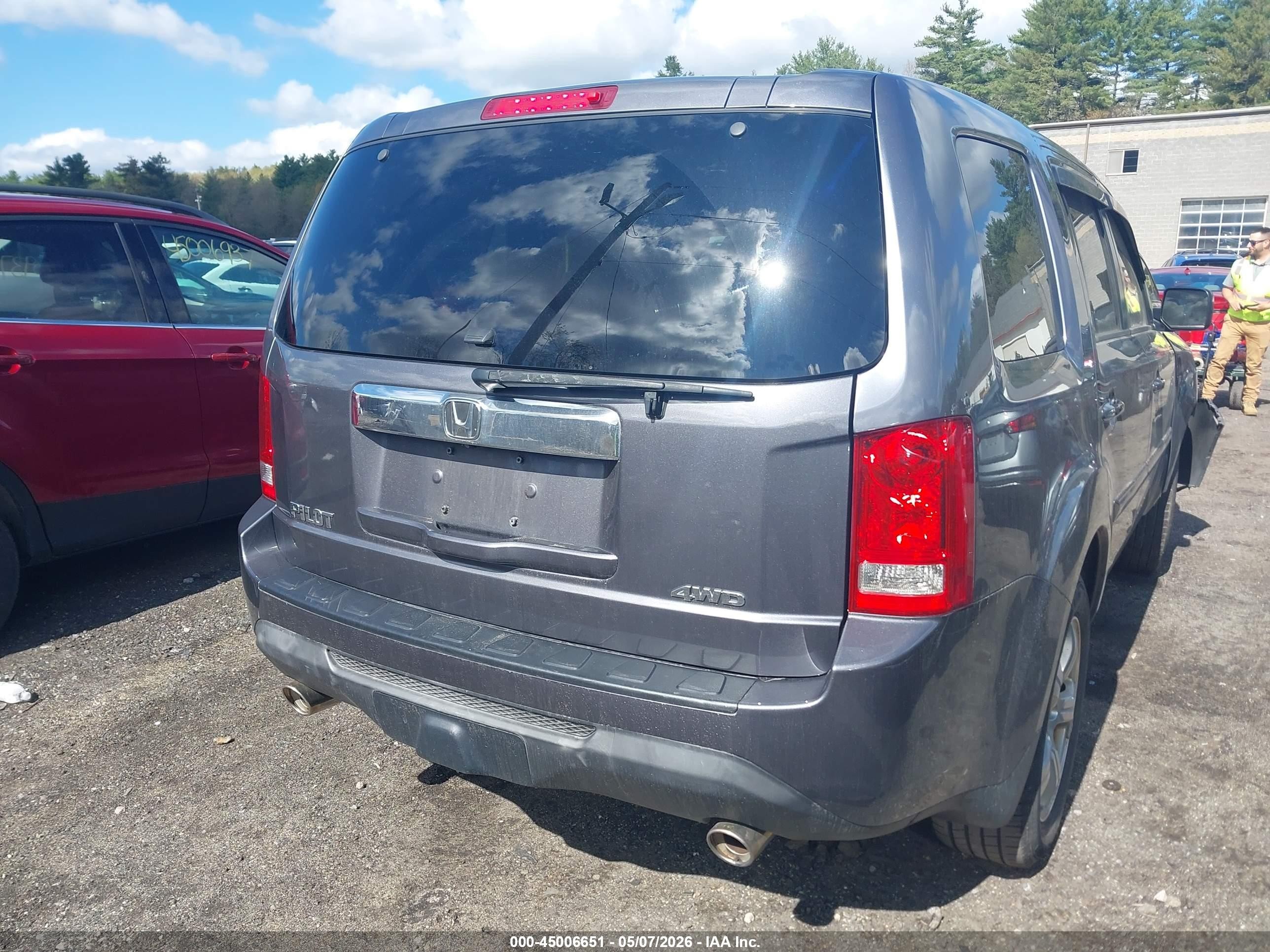 2015 Honda Pilot Ex-l Gray vin: 5FNYF4H52FB010709