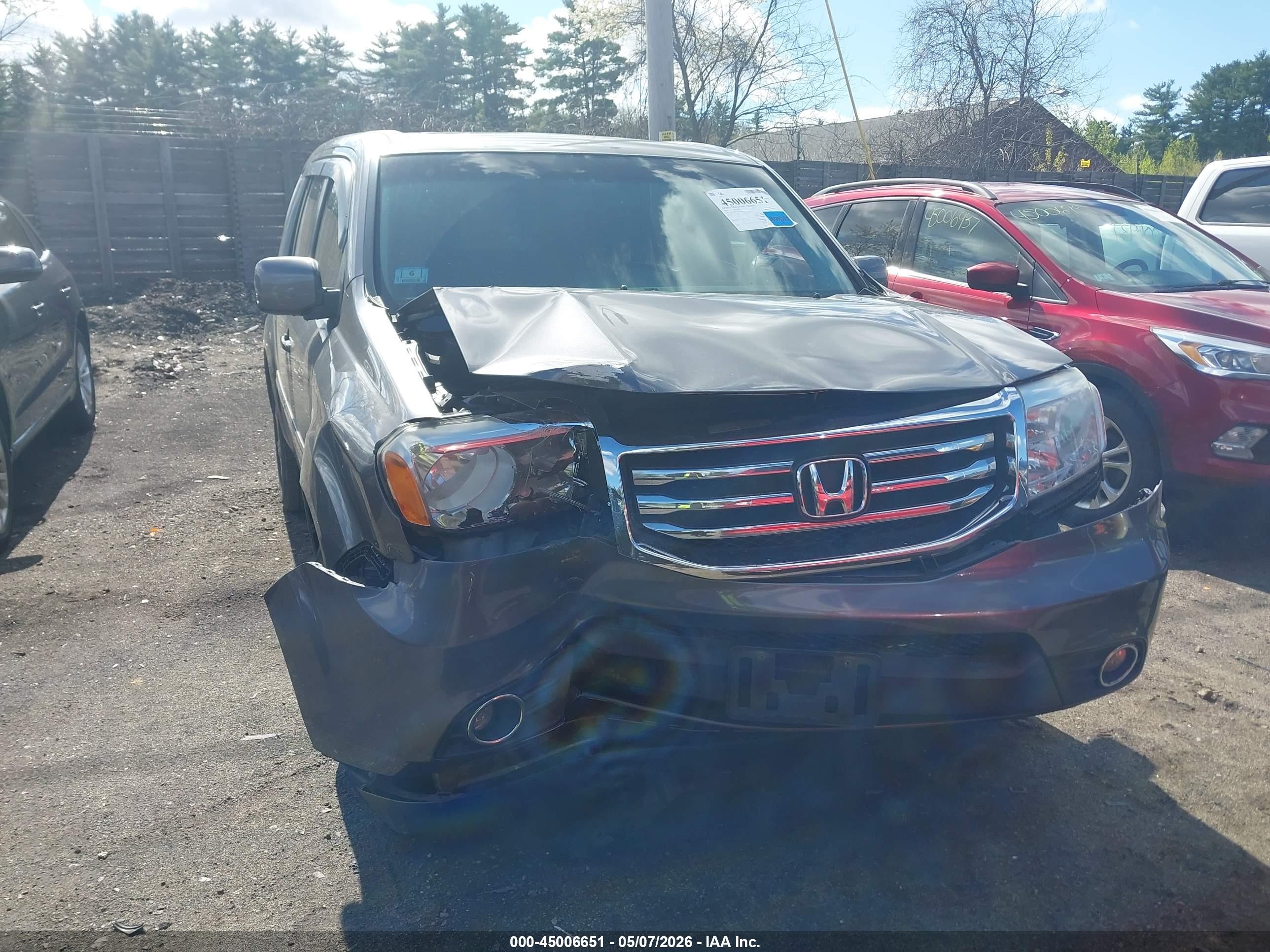 2015 Honda Pilot Ex-l Gray vin: 5FNYF4H52FB010709