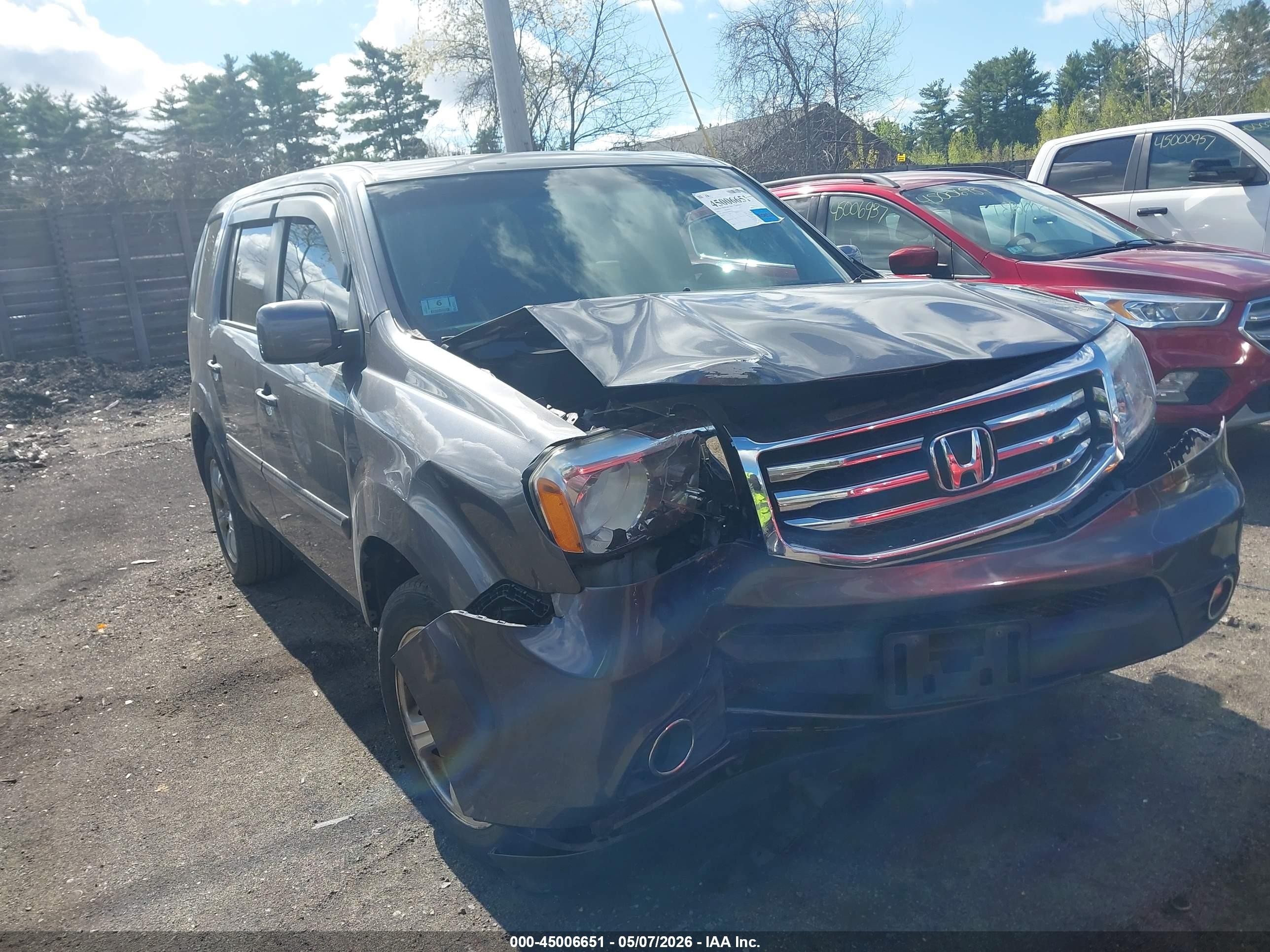2015 Honda Pilot Ex-l Gray vin: 5FNYF4H52FB010709