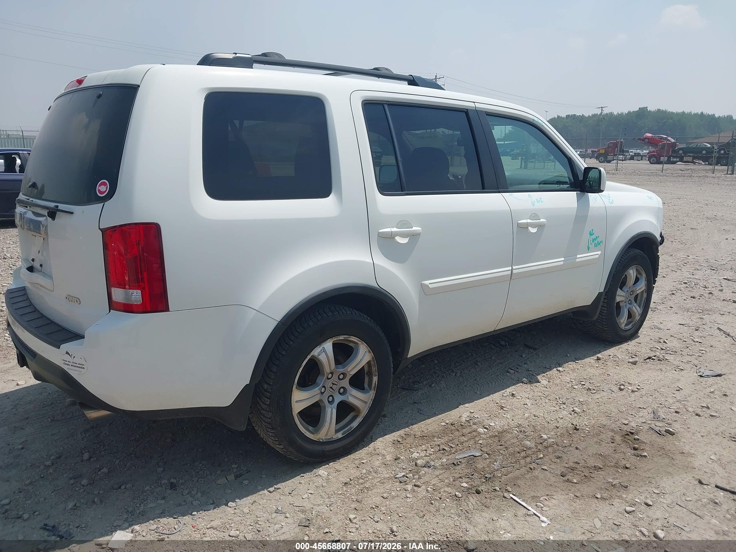 2015 Honda Pilot Ex-l Белый vin: 5FNYF4H52FB018891