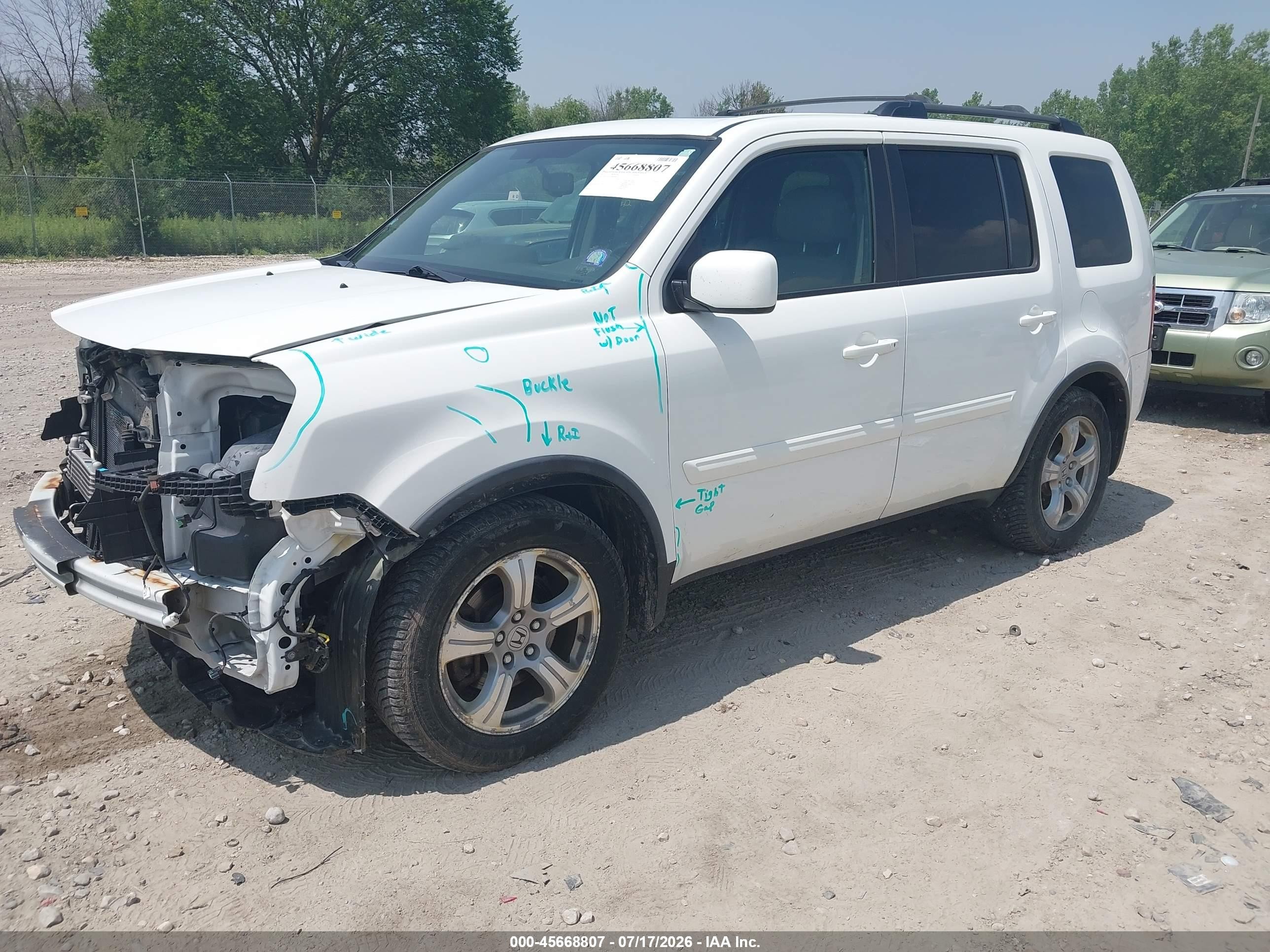 2015 Honda Pilot Ex-l Белый vin: 5FNYF4H52FB018891