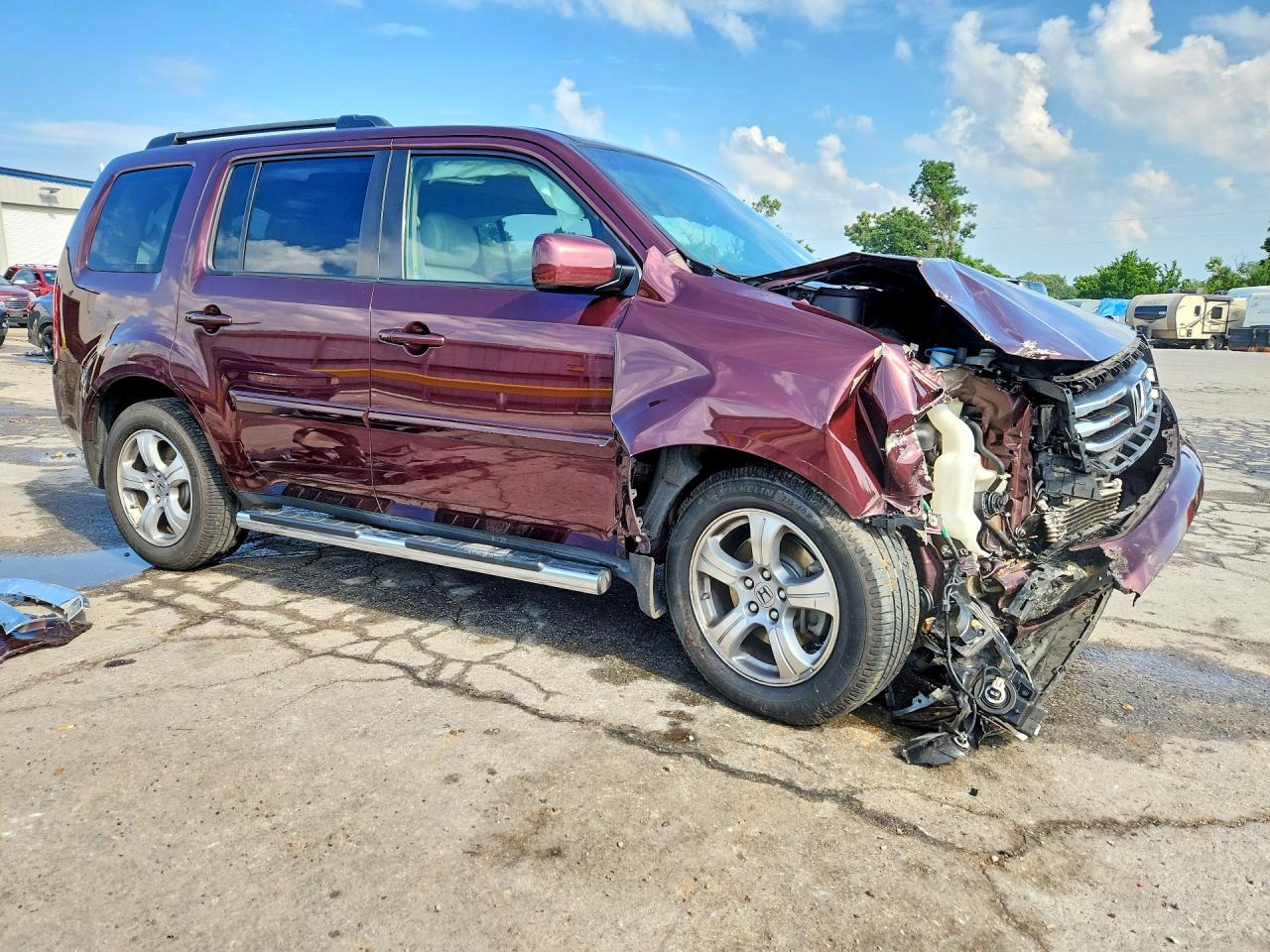 2015 Honda Pilot Exl Maroon vin: 5FNYF4H52FB039823
