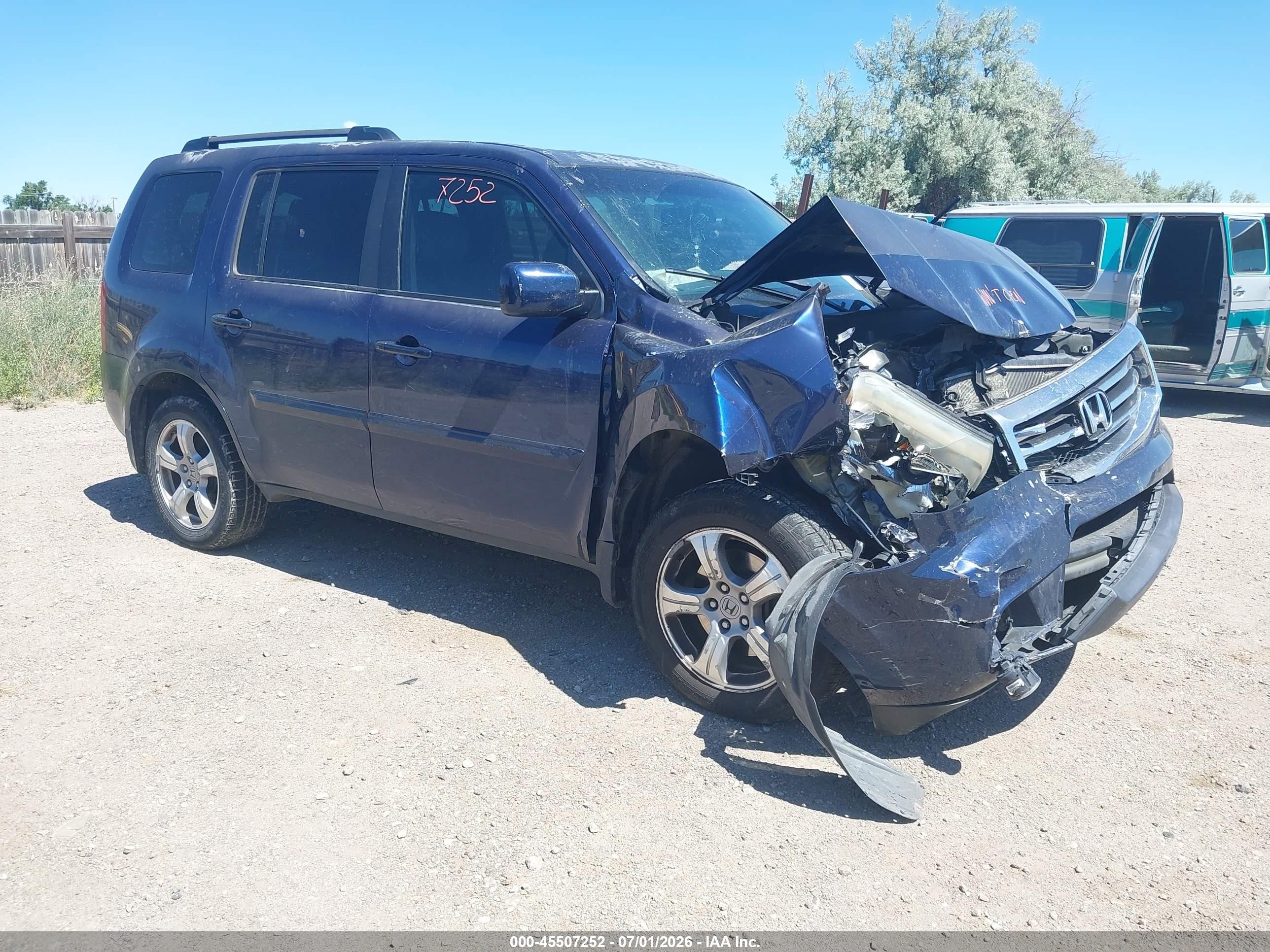 2015 Honda Pilot Ex-l Blue vin: 5FNYF4H52FB046349
