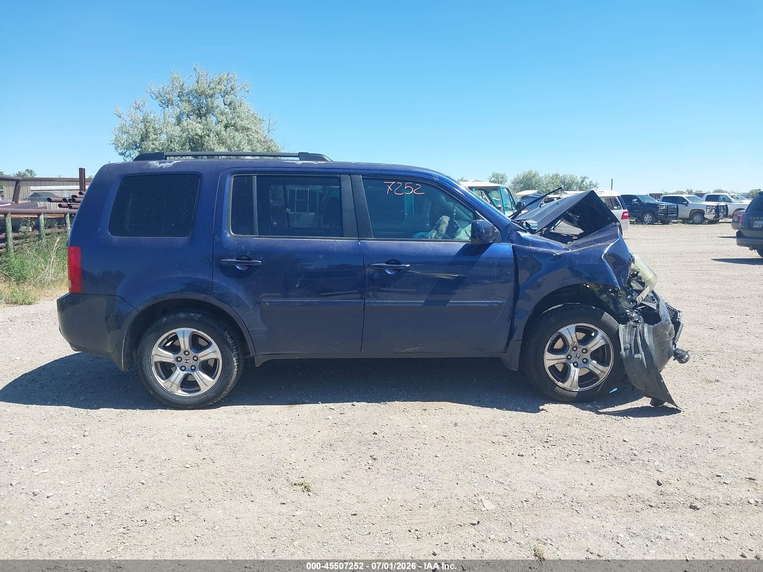 2015 Honda Pilot Ex-l Blue vin: 5FNYF4H52FB046349
