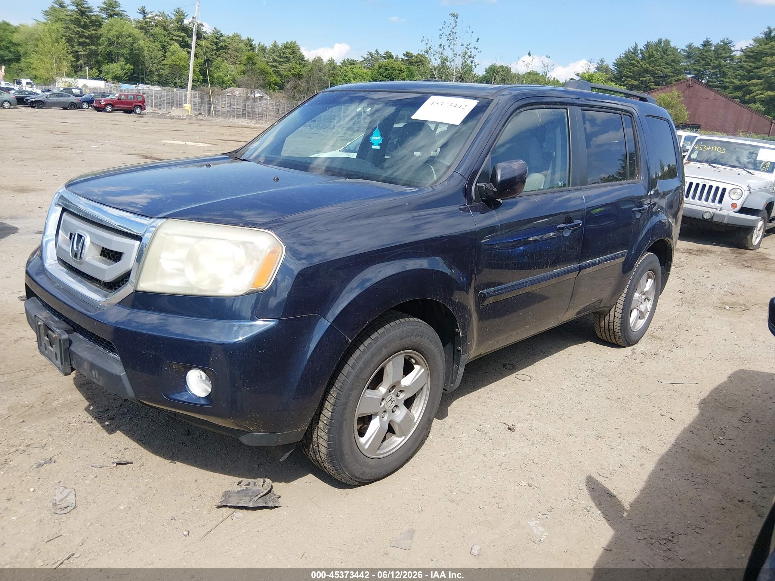 2011 Honda Pilot Ex-l Blue vin: 5FNYF4H53BB014116