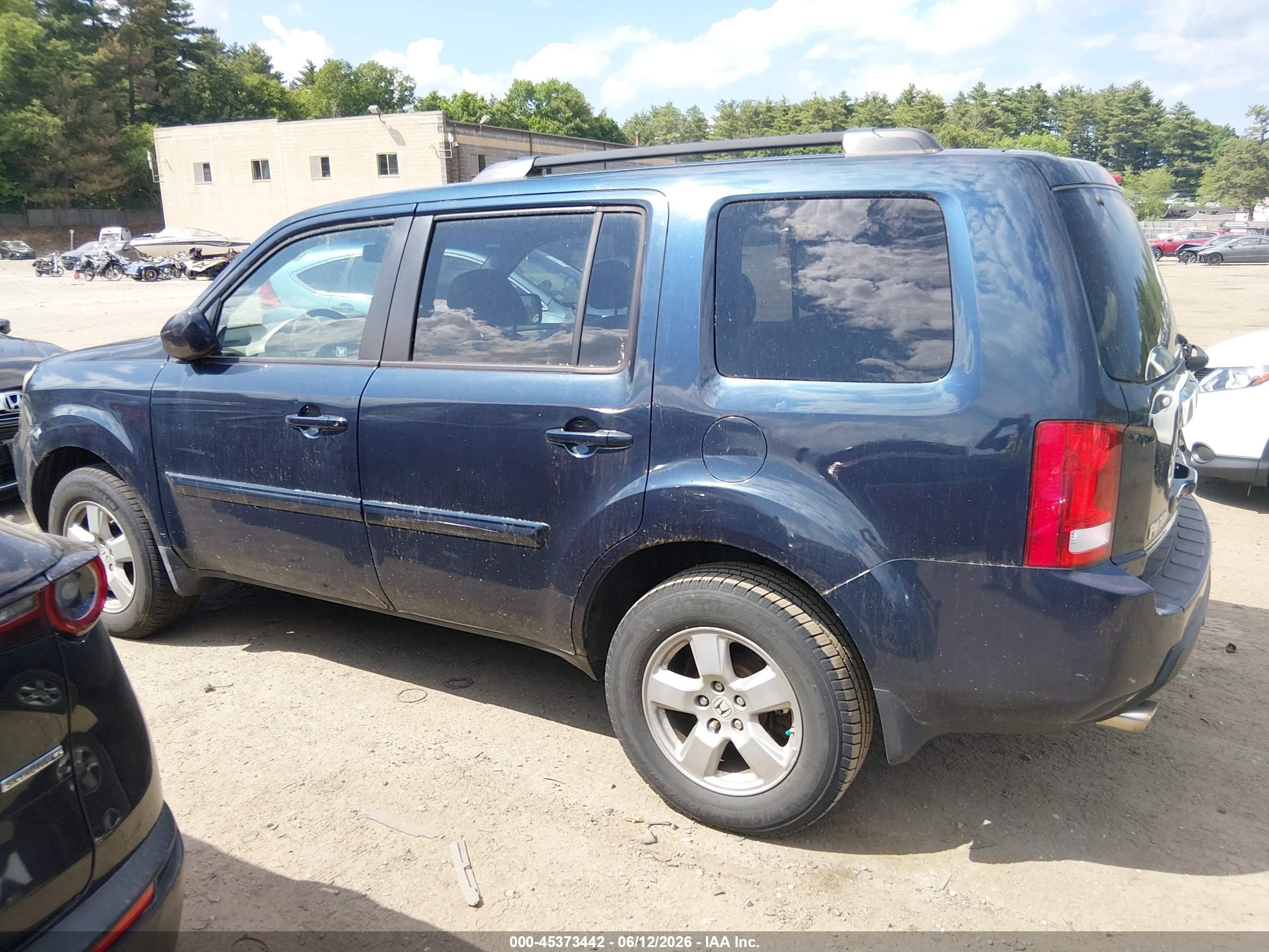 2011 Honda Pilot Ex-l Blue vin: 5FNYF4H53BB014116