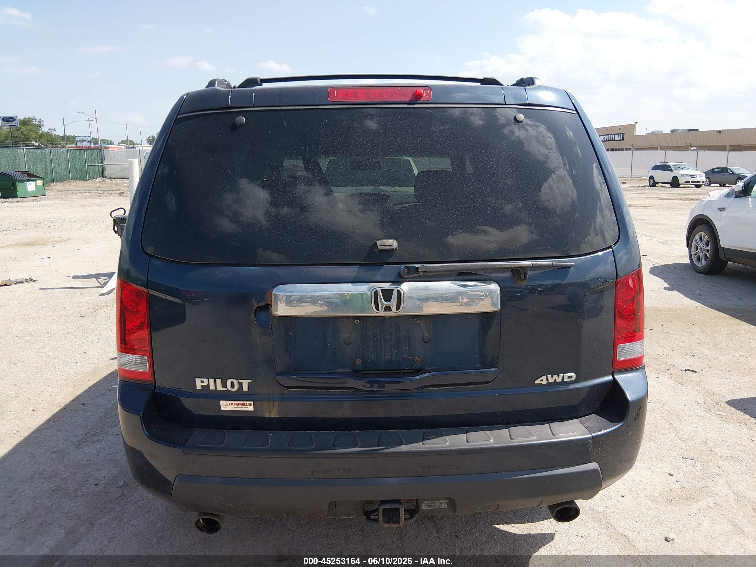 2011 Honda Pilot Ex-l Blue vin: 5FNYF4H53BB049268