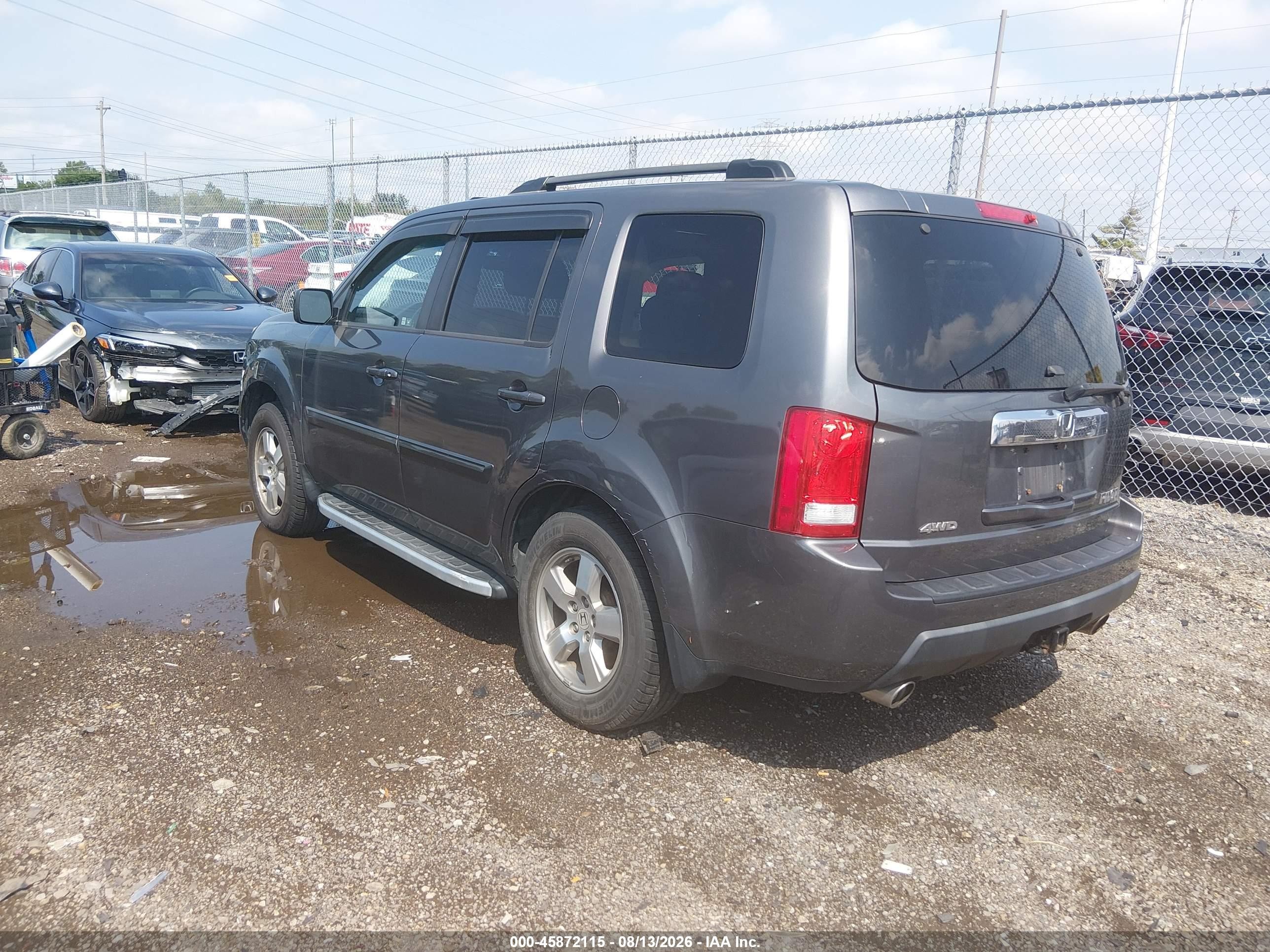 2011 Honda Pilot Ex-l Gray vin: 5FNYF4H53BB049349