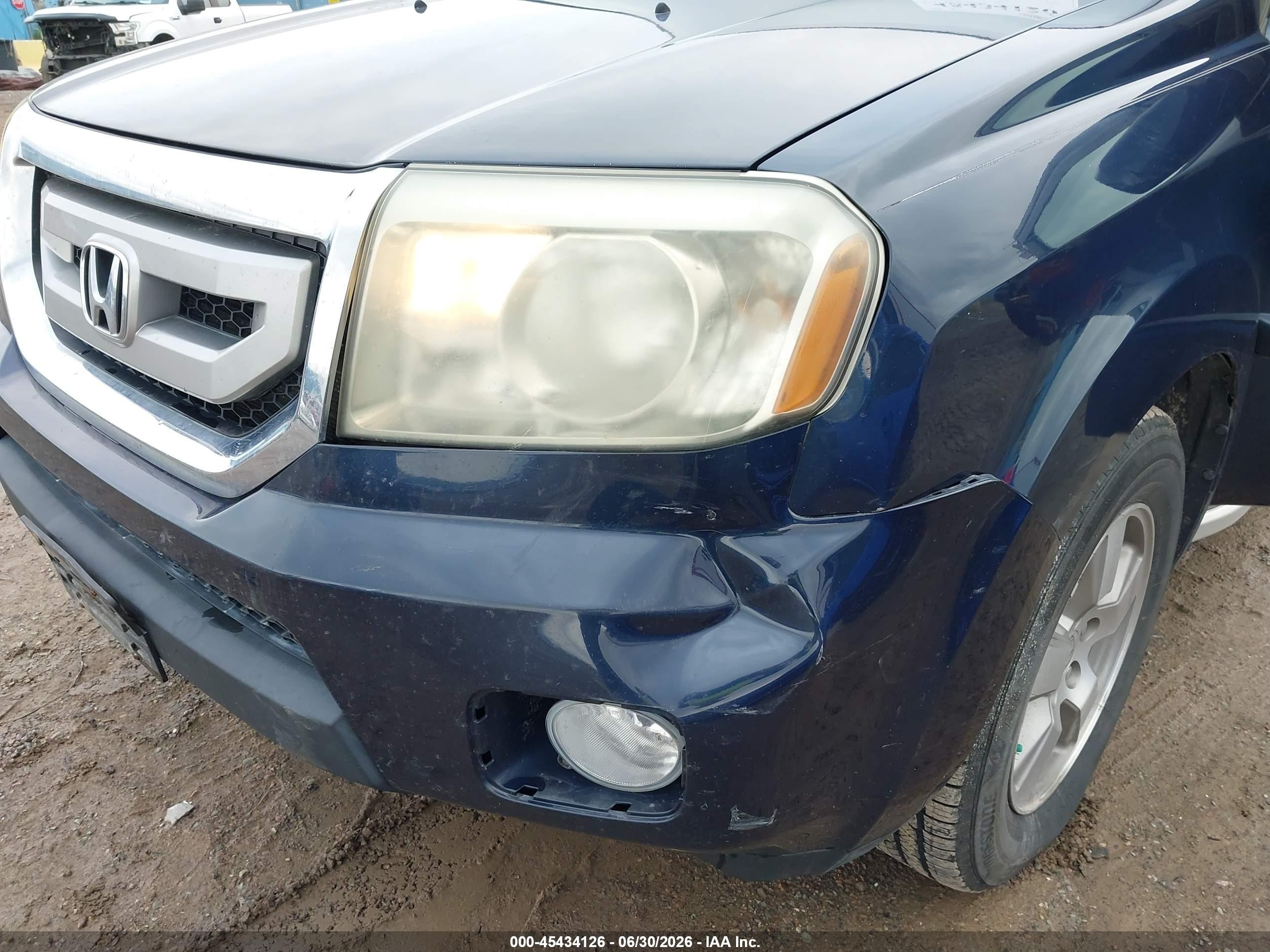 2011 Honda Pilot Ex-l Blue vin: 5FNYF4H53BB100719