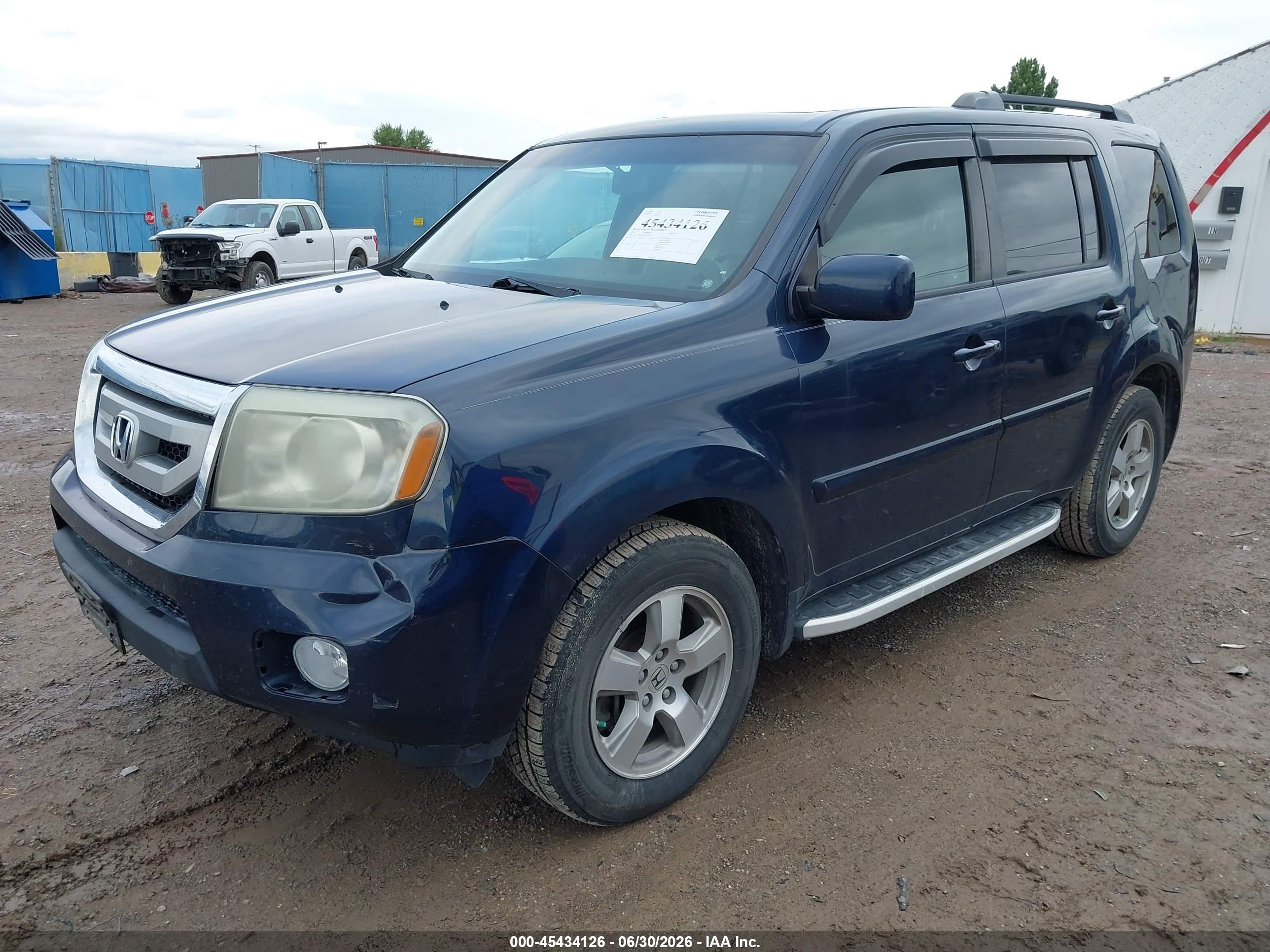 2011 Honda Pilot Ex-l Blue vin: 5FNYF4H53BB100719