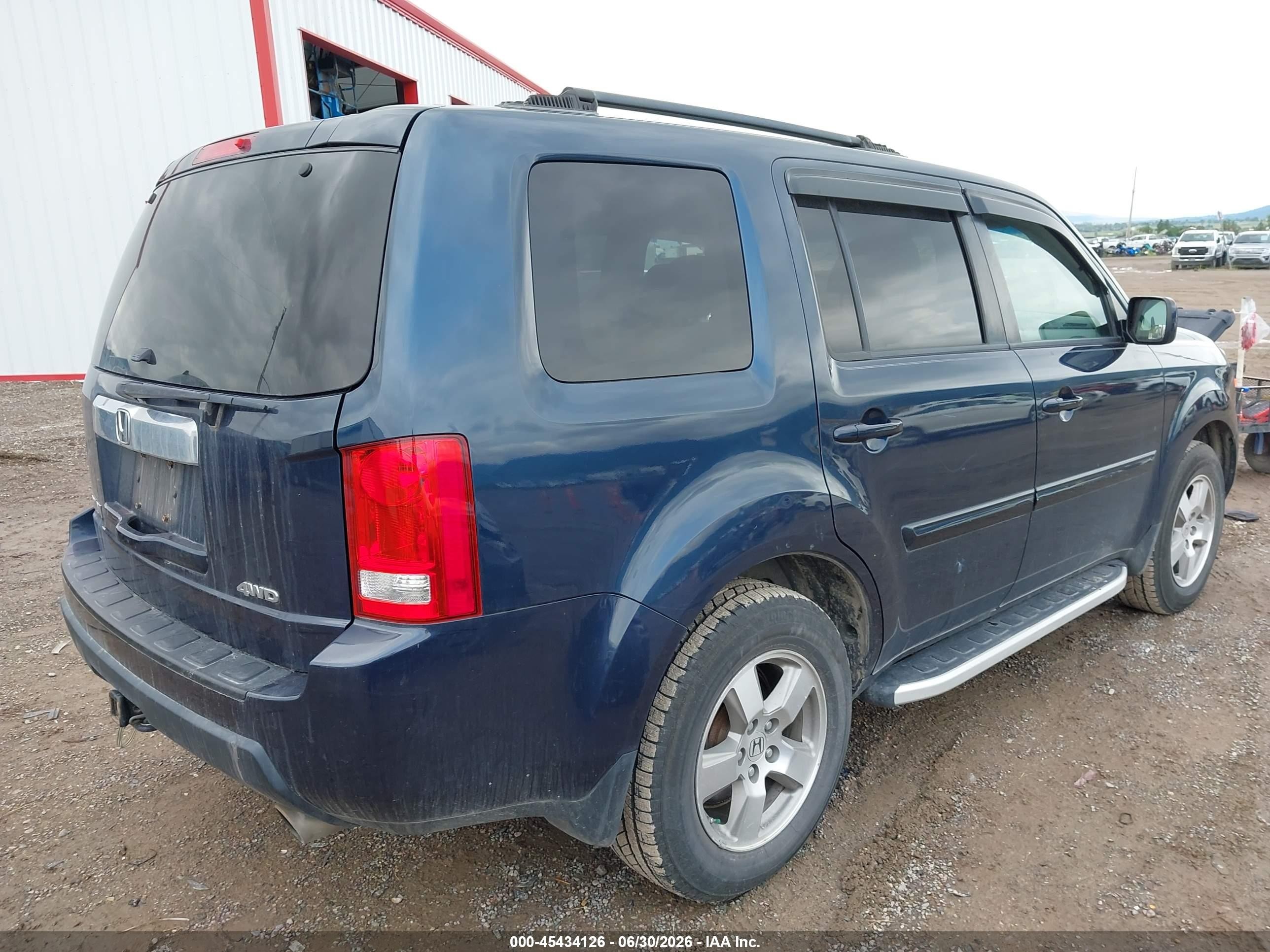 2011 Honda Pilot Ex-l Blue vin: 5FNYF4H53BB100719