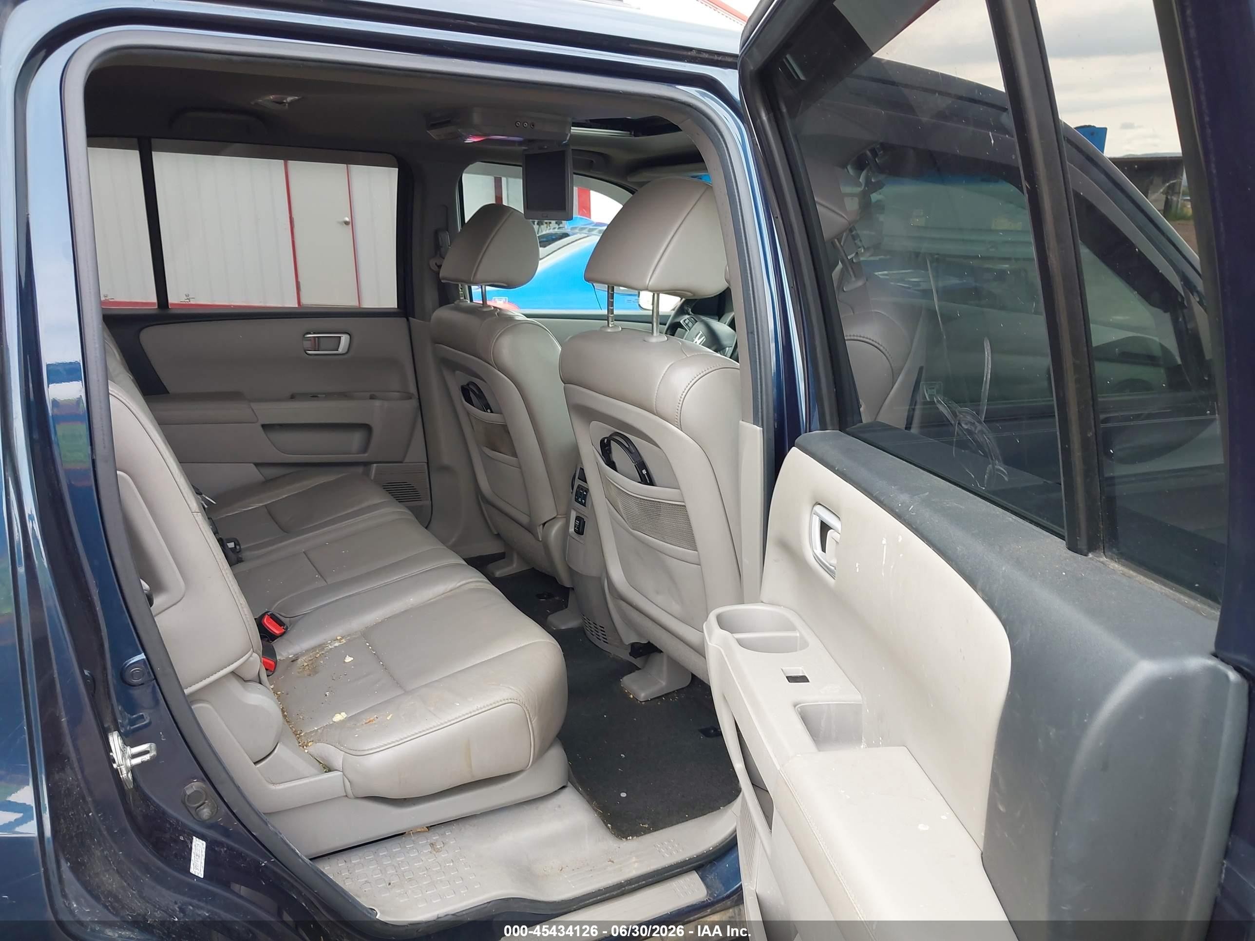 2011 Honda Pilot Ex-l Blue vin: 5FNYF4H53BB100719