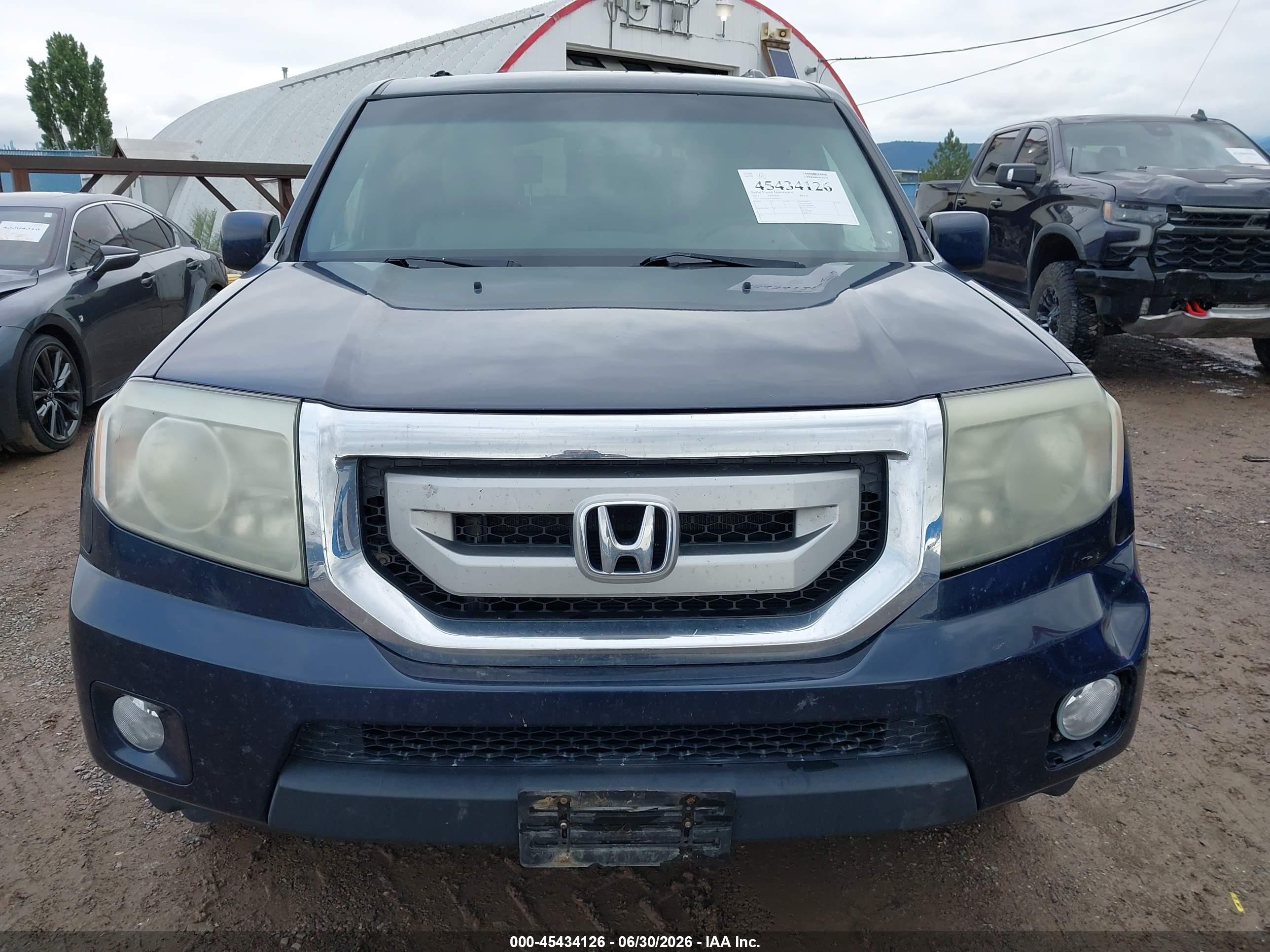 2011 Honda Pilot Ex-l Blue vin: 5FNYF4H53BB100719