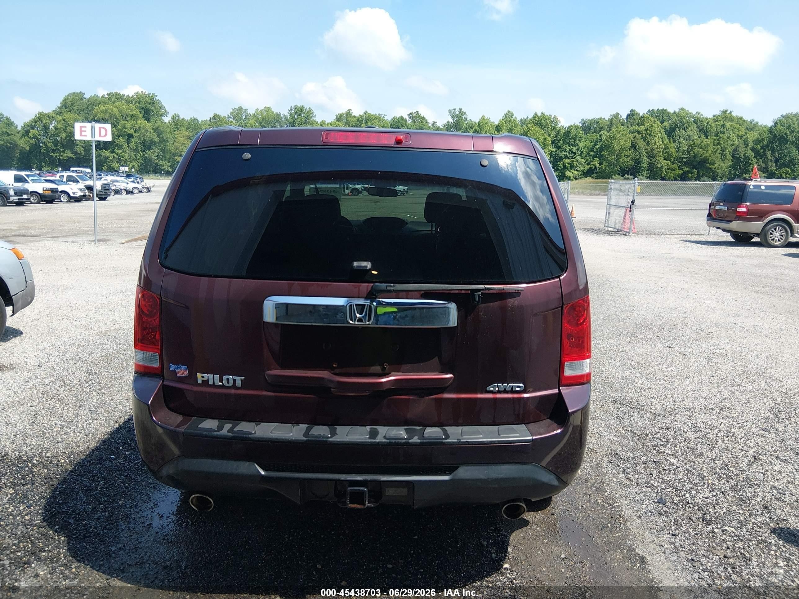 2012 Honda Pilot Ex-l Бордовый vin: 5FNYF4H53CB030222