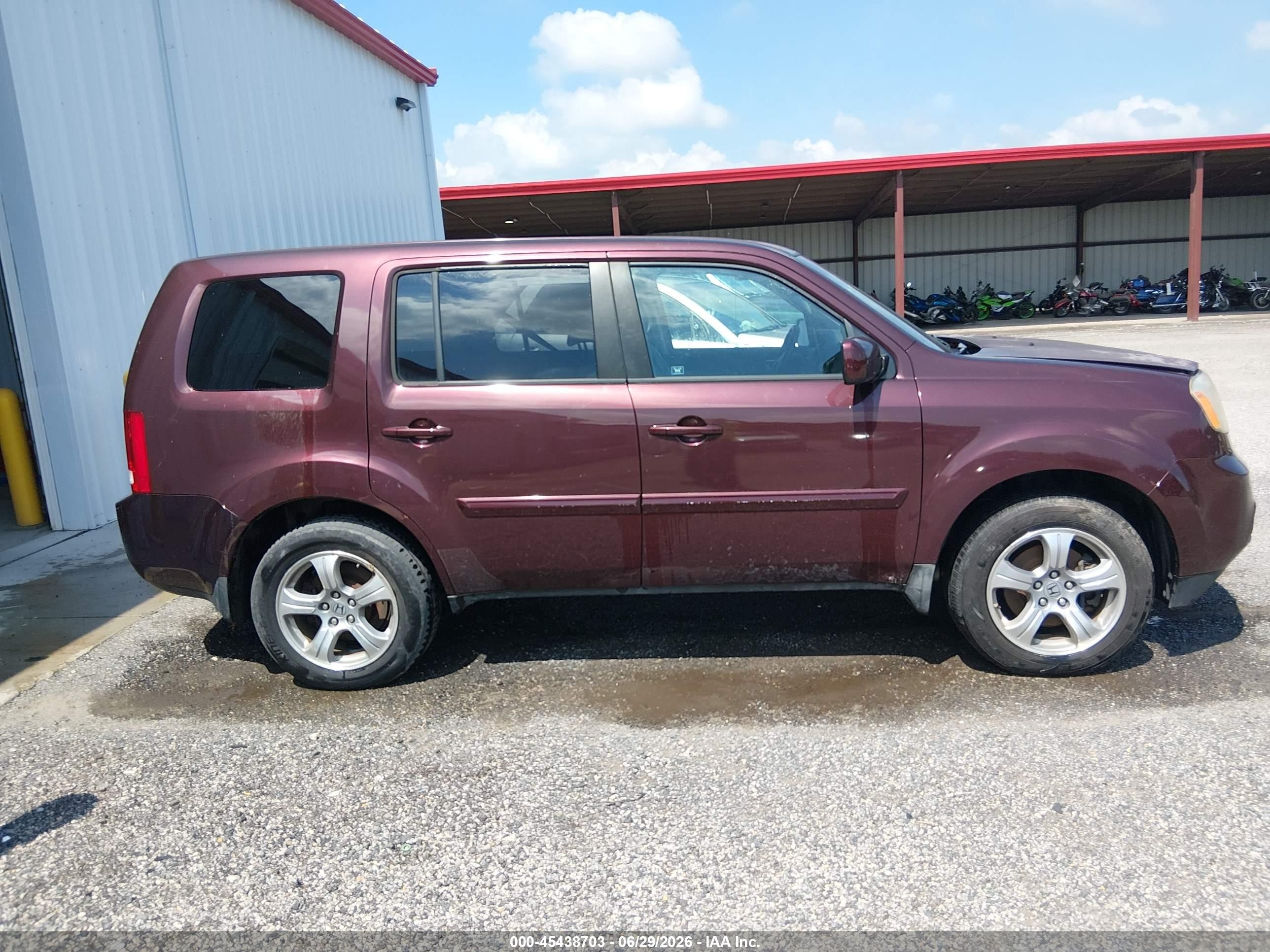 2012 Honda Pilot Ex-l Бордовый vin: 5FNYF4H53CB030222