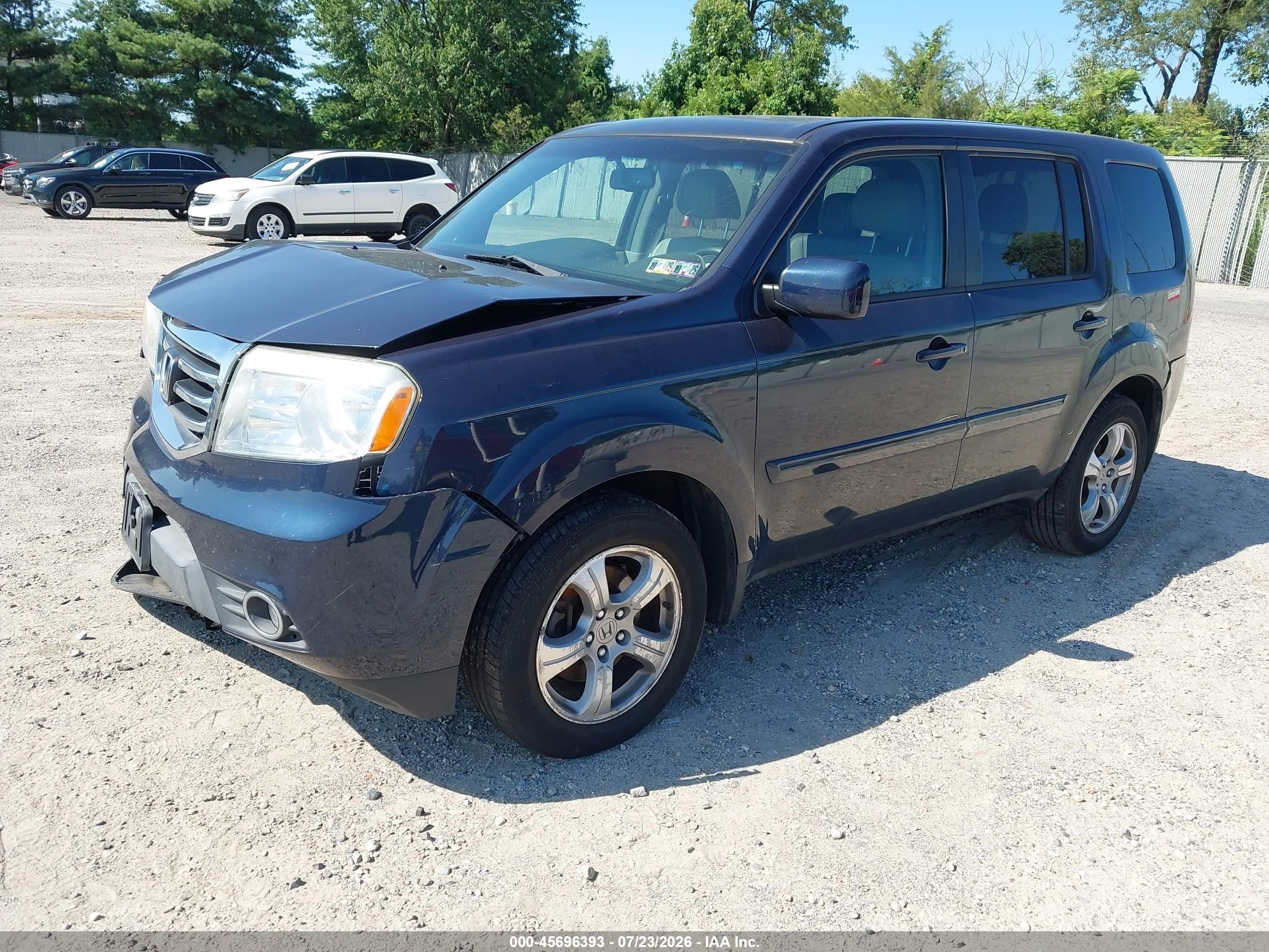 2012 Honda Pilot Ex-l Синий vin: 5FNYF4H53CB058215