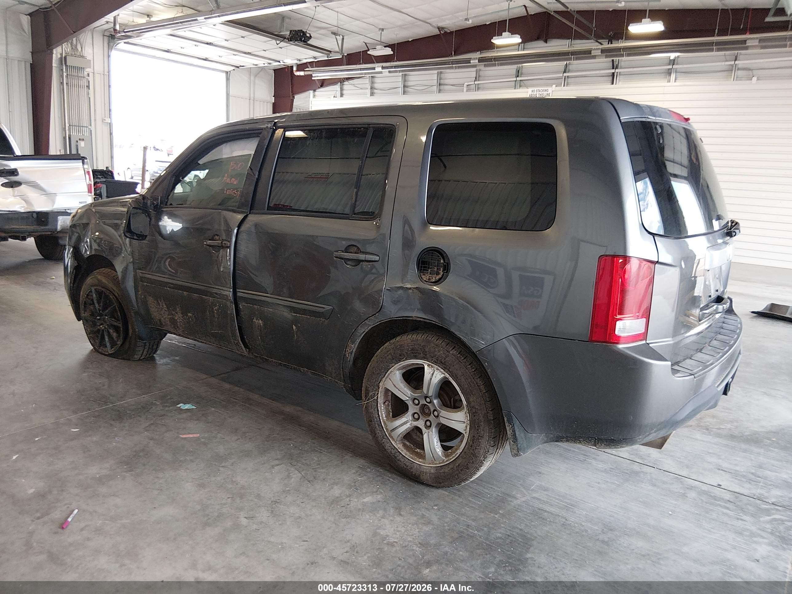 2013 Honda Pilot Ex-l Gray vin: 5FNYF4H53DB007069