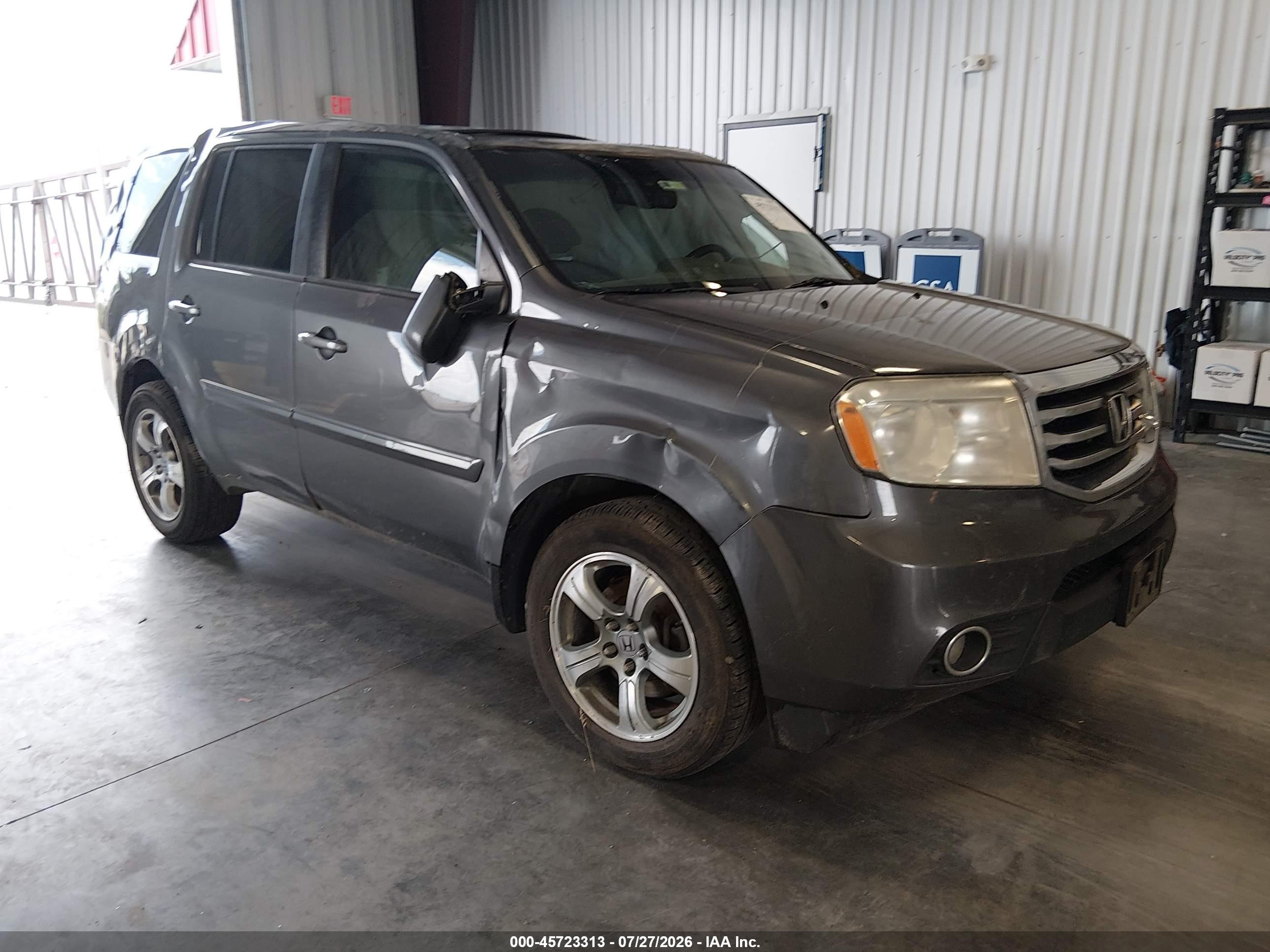 2013 Honda Pilot Ex-l Gray vin: 5FNYF4H53DB007069