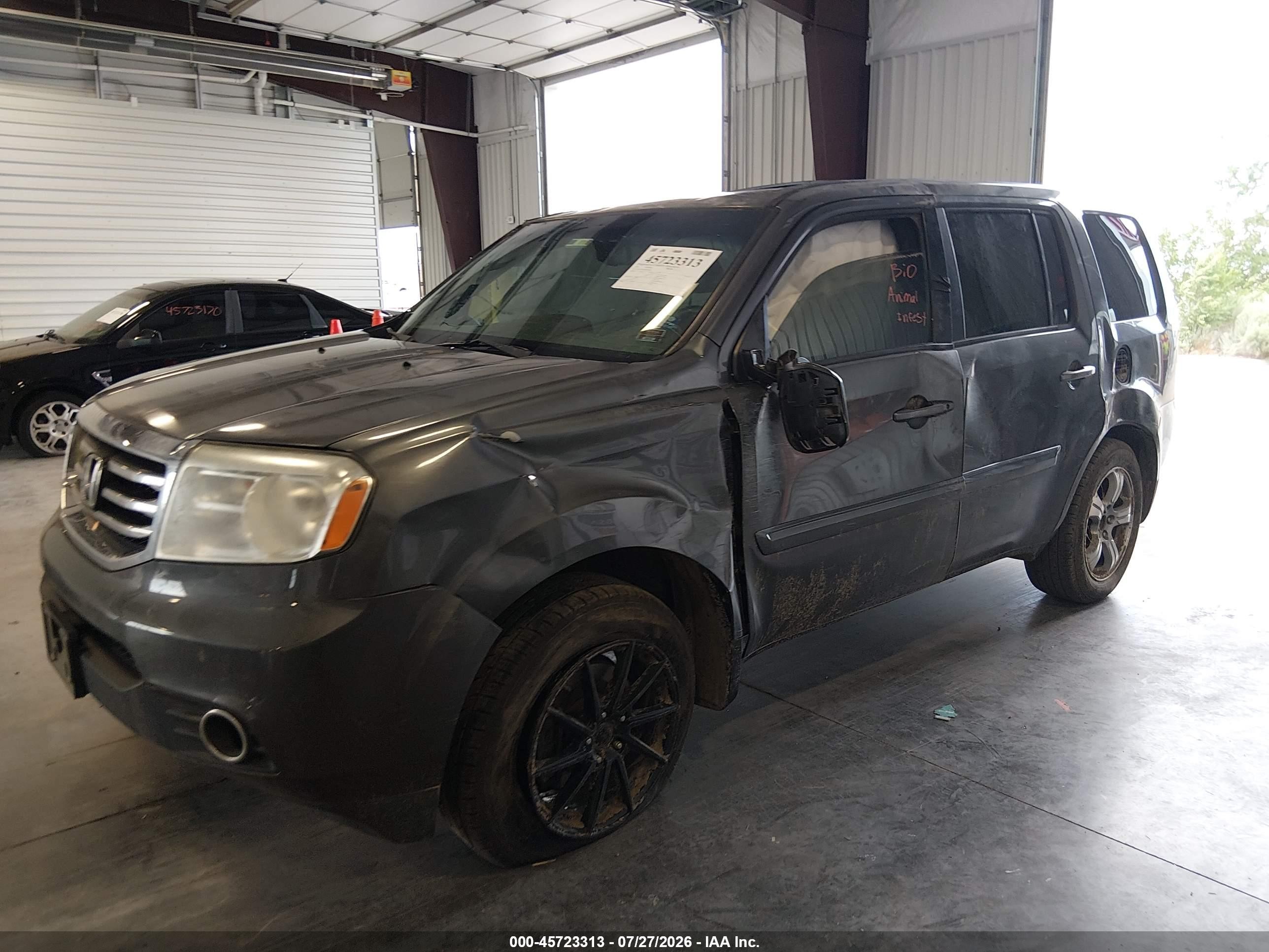 2013 Honda Pilot Ex-l Gray vin: 5FNYF4H53DB007069